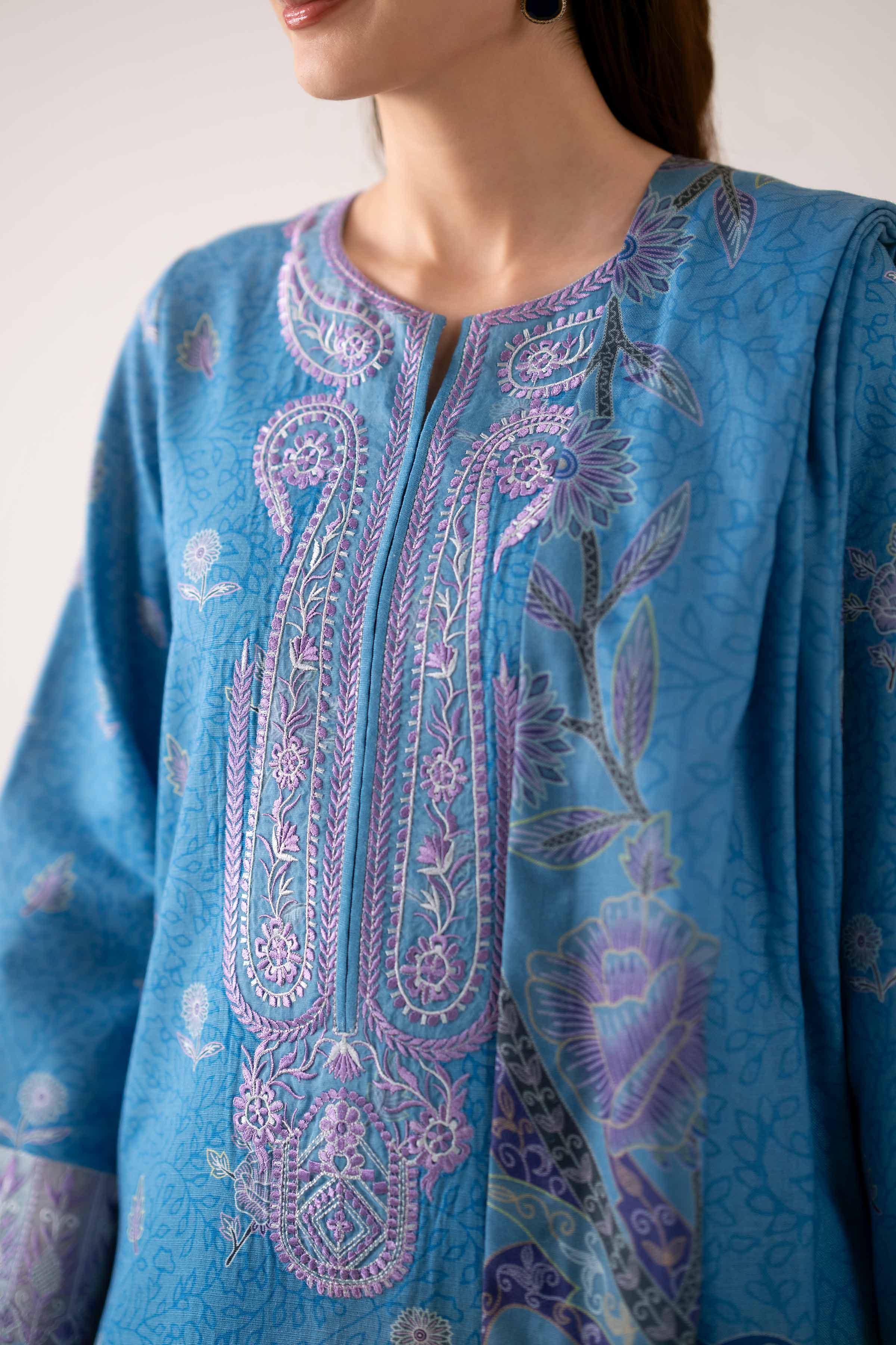 3 Piece - Digital Printed Embroidered Suit - 42502577 for Women - Unstitched Collection | Nishat | Shop Online