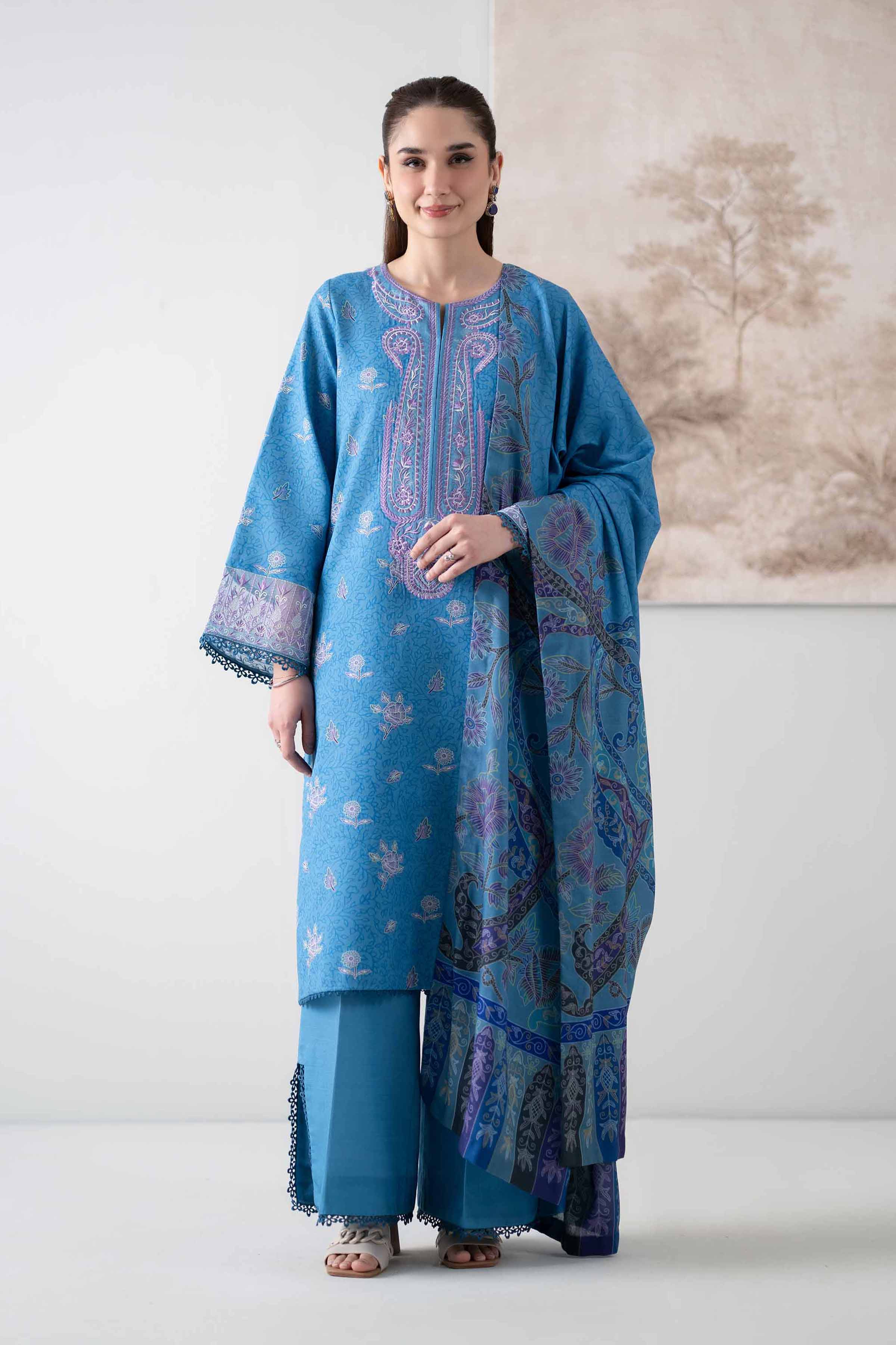 3 Piece - Digital Printed Embroidered Suit - 42502577 for Women - Unstitched Collection | Nishat | Shop Online