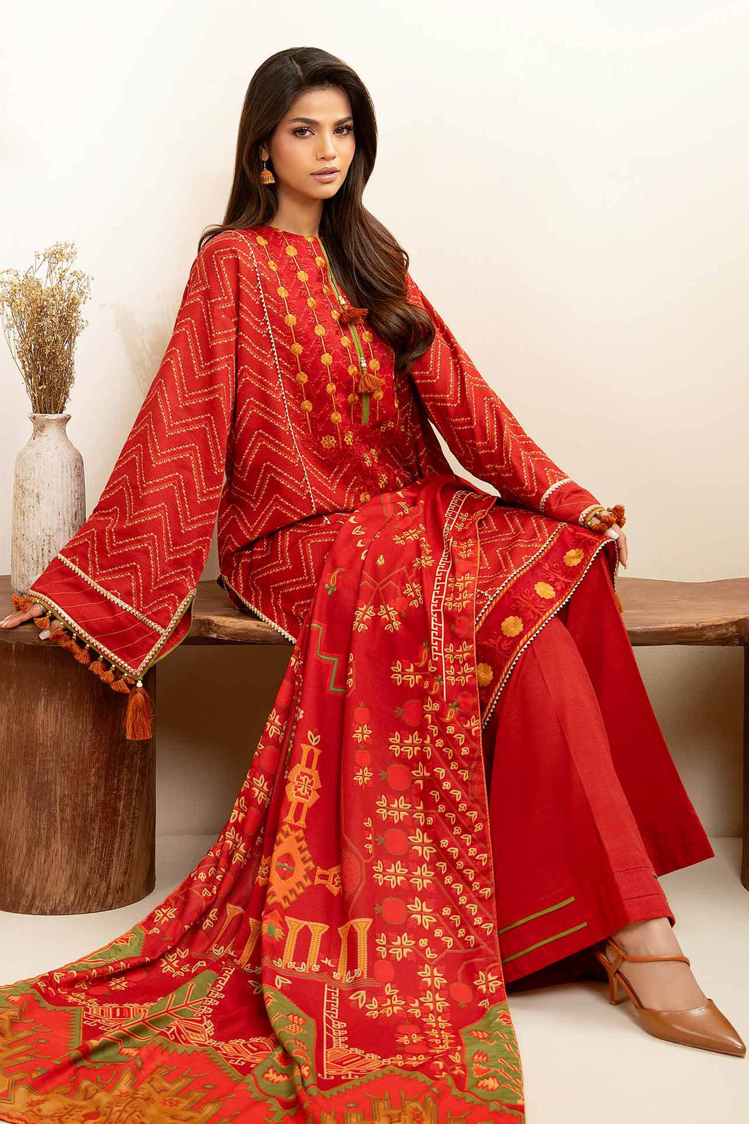 3 Piece - Digital Printed Embroidered Suit - 42502579 for Women - Unstitched Collection | Nishat | Shop Online