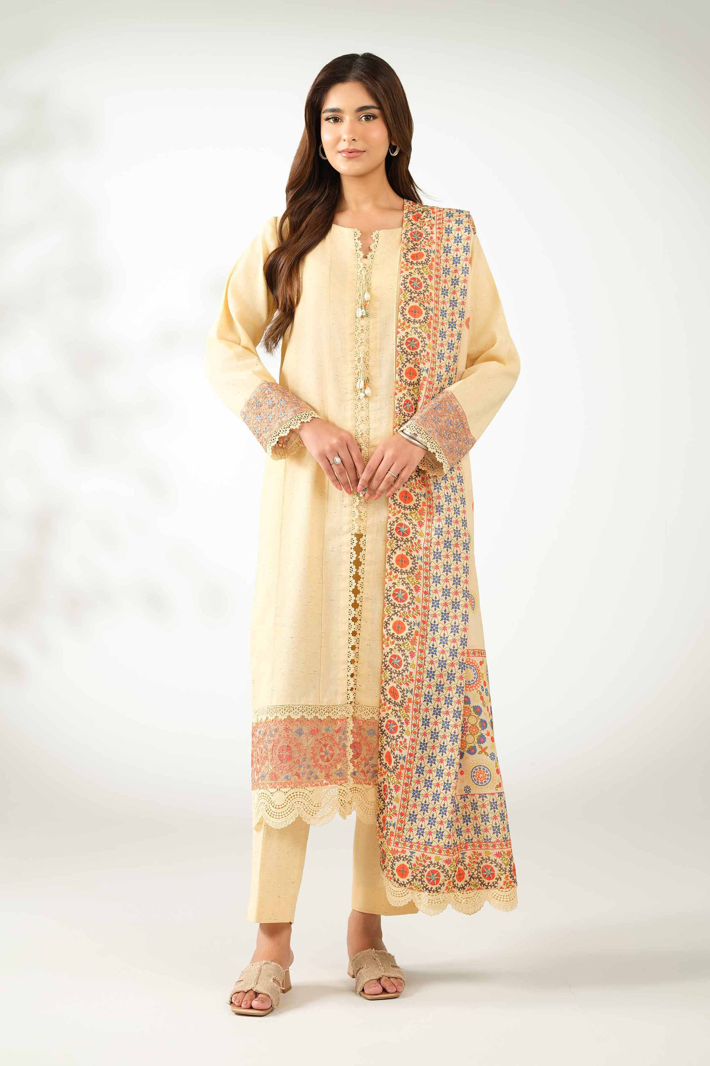 3 Piece - Digital Printed Embroidered Suit - 42502594 for Women - Unstitched Collection | Nishat | Shop Online