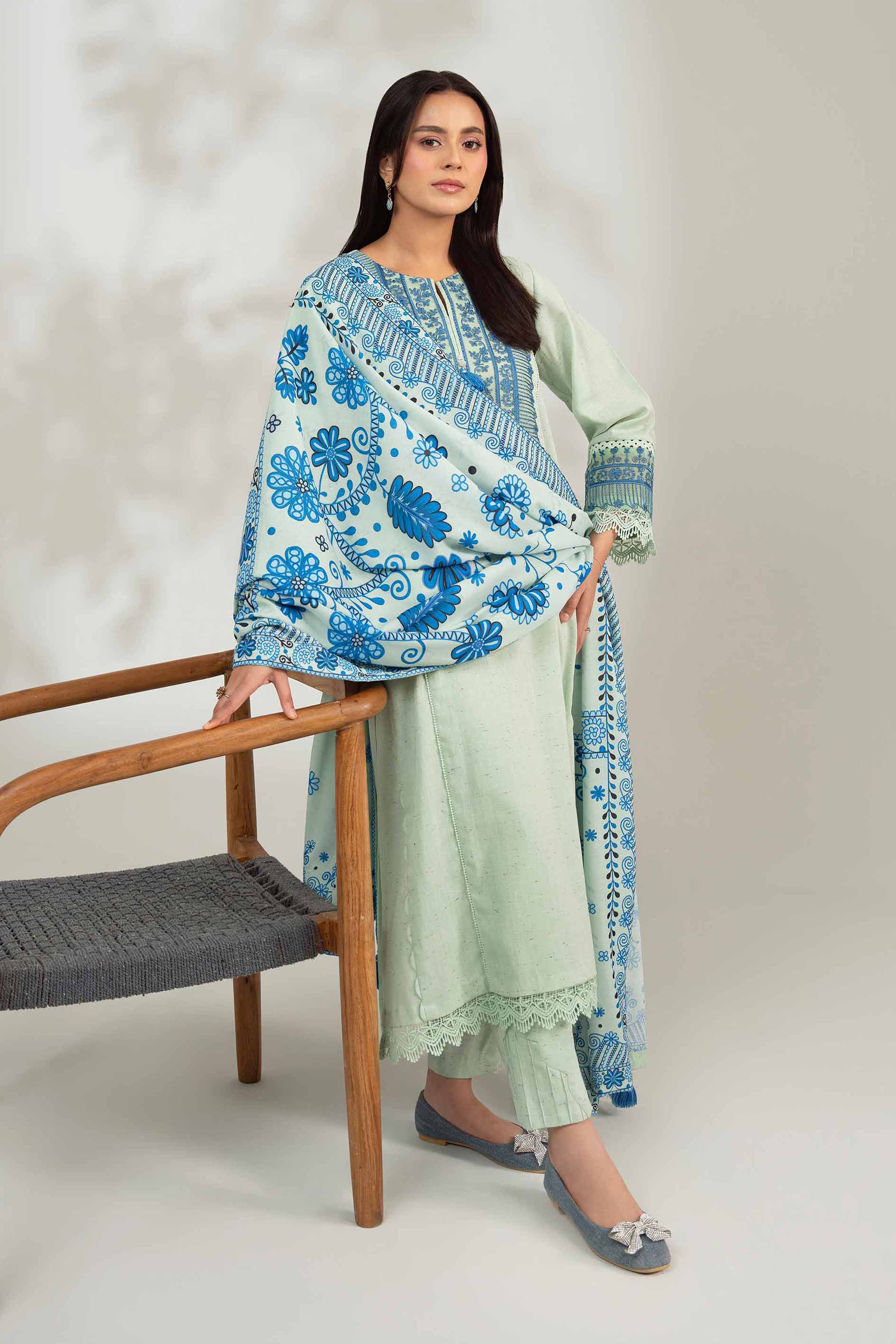 3 Piece - Digital Printed Embroidered Suit - 42502595 for Women - Unstitched Collection | Nishat | Shop Online