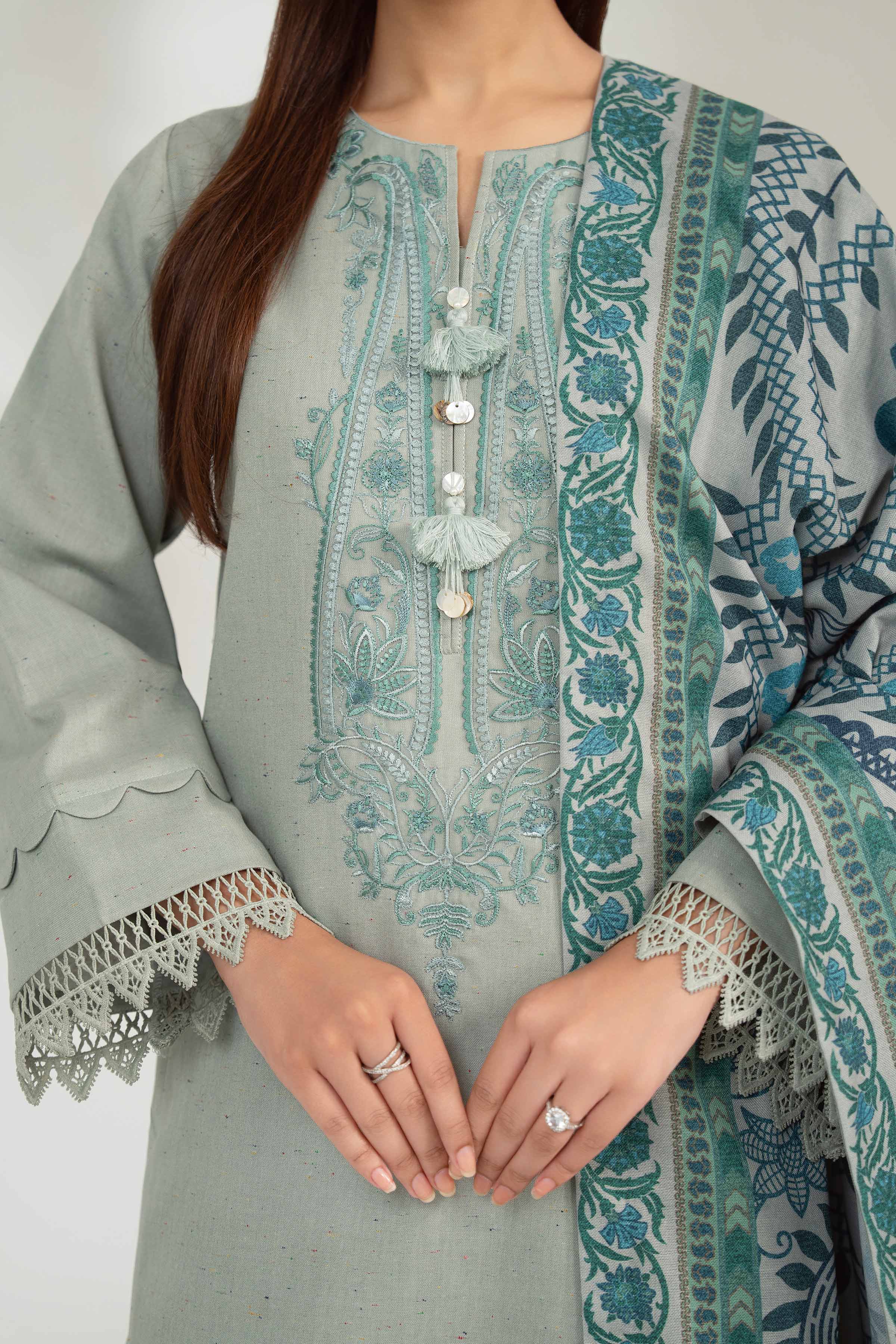 3 Piece - Digital Printed Embroidered Suit - 42502597 for Women - Unstitched Collection | Nishat | Shop Online