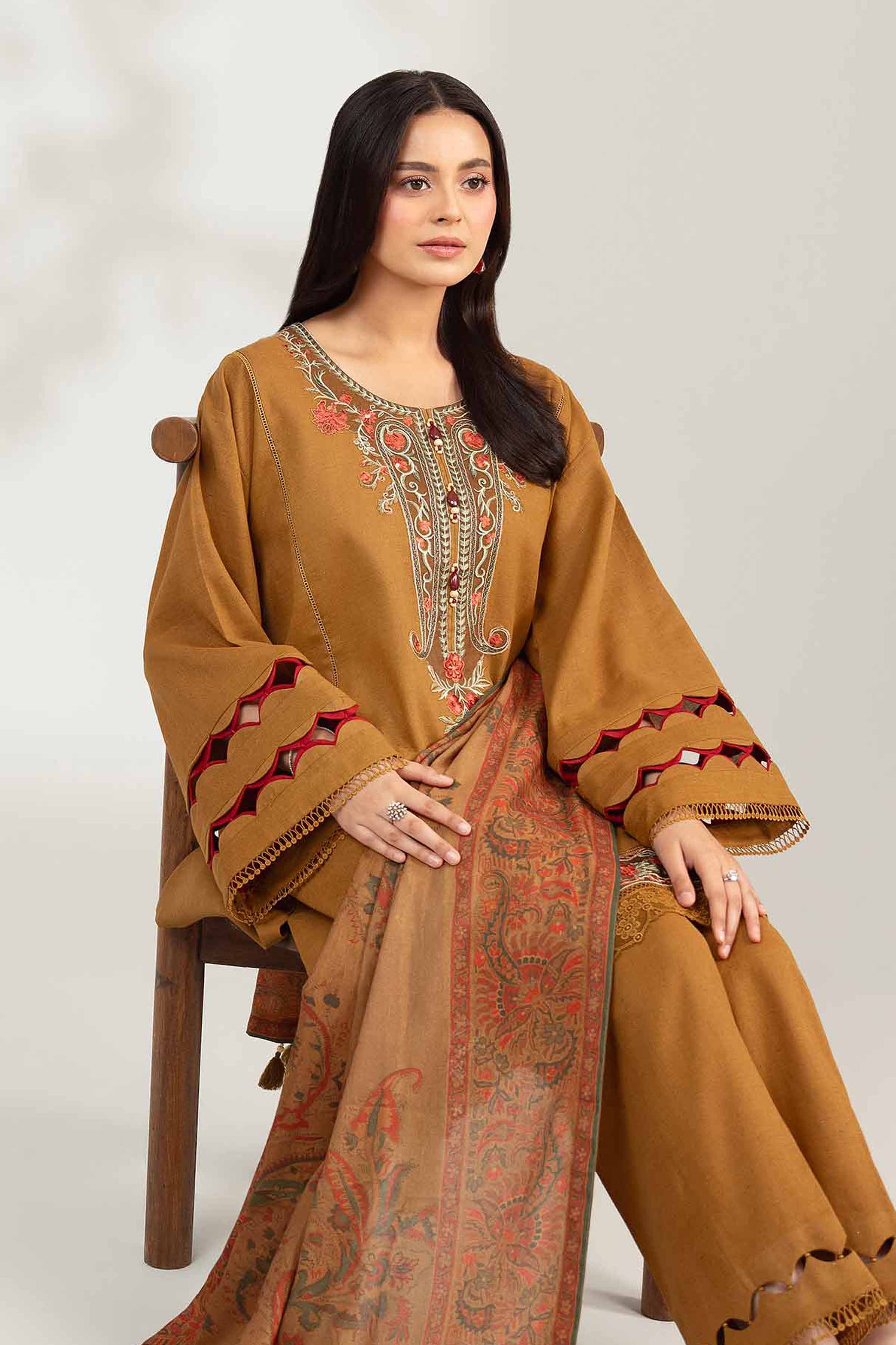 3 Piece - Digital Printed Embroidered Suit - 42502600 for Women - Unstitched Collection | Nishat | Shop Online