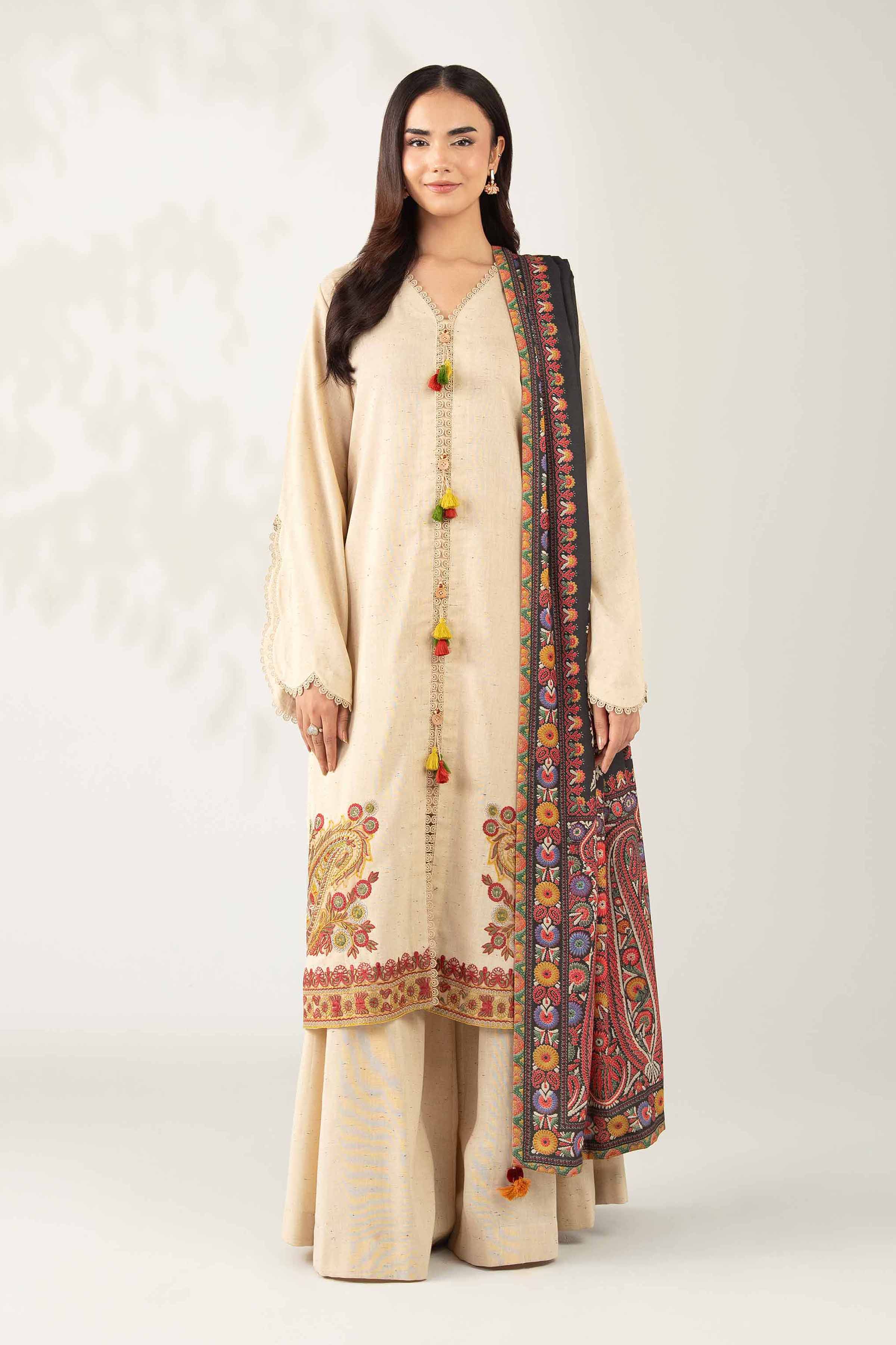 3 Piece - Digital Printed Embroidered Suit - 42502602 for Women - Unstitched Collection | Nishat | Shop Online