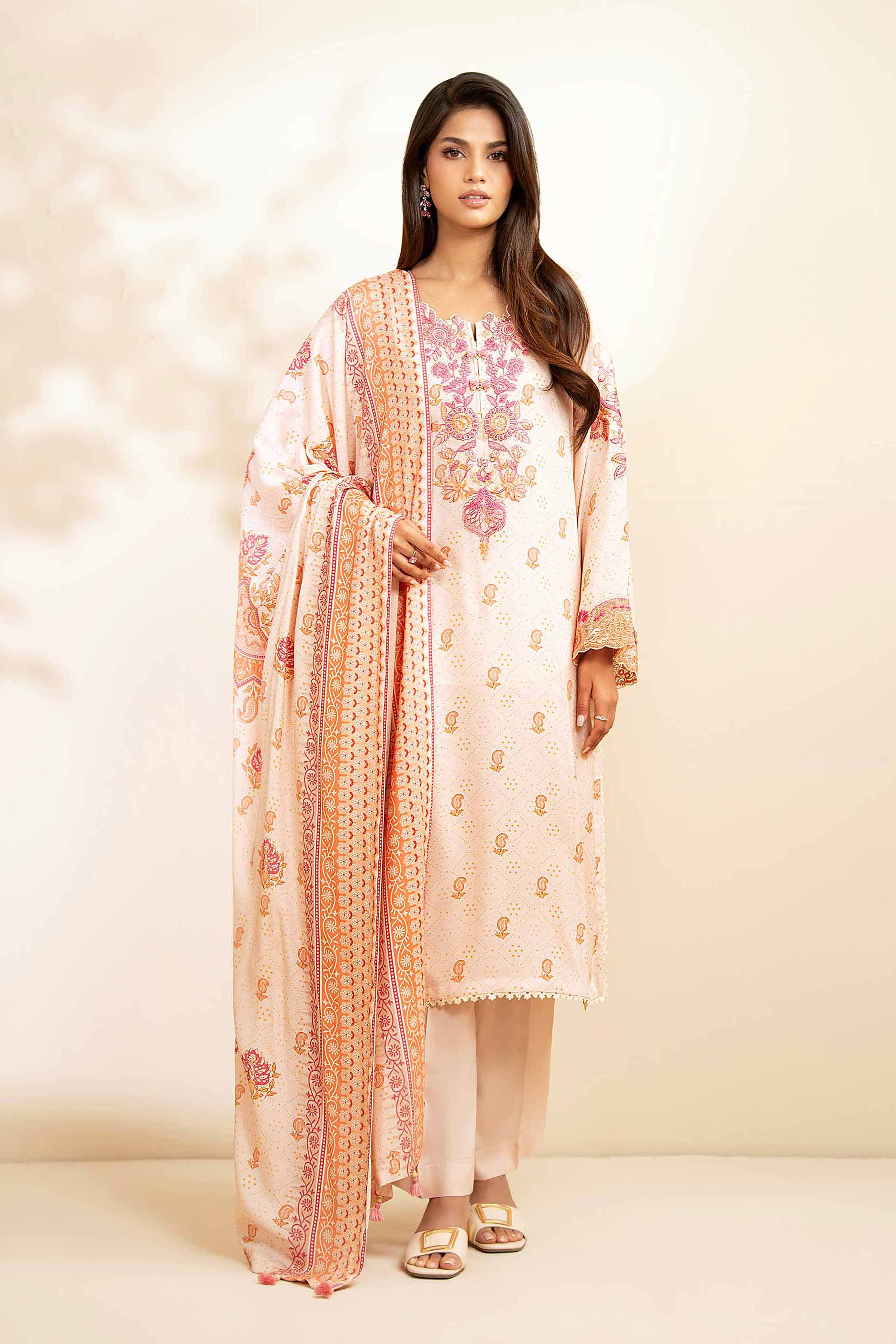 3 Piece - Printed Embroidered Suit - 42502614 for Women - Unstitched Collection | Nishat | Shop Online