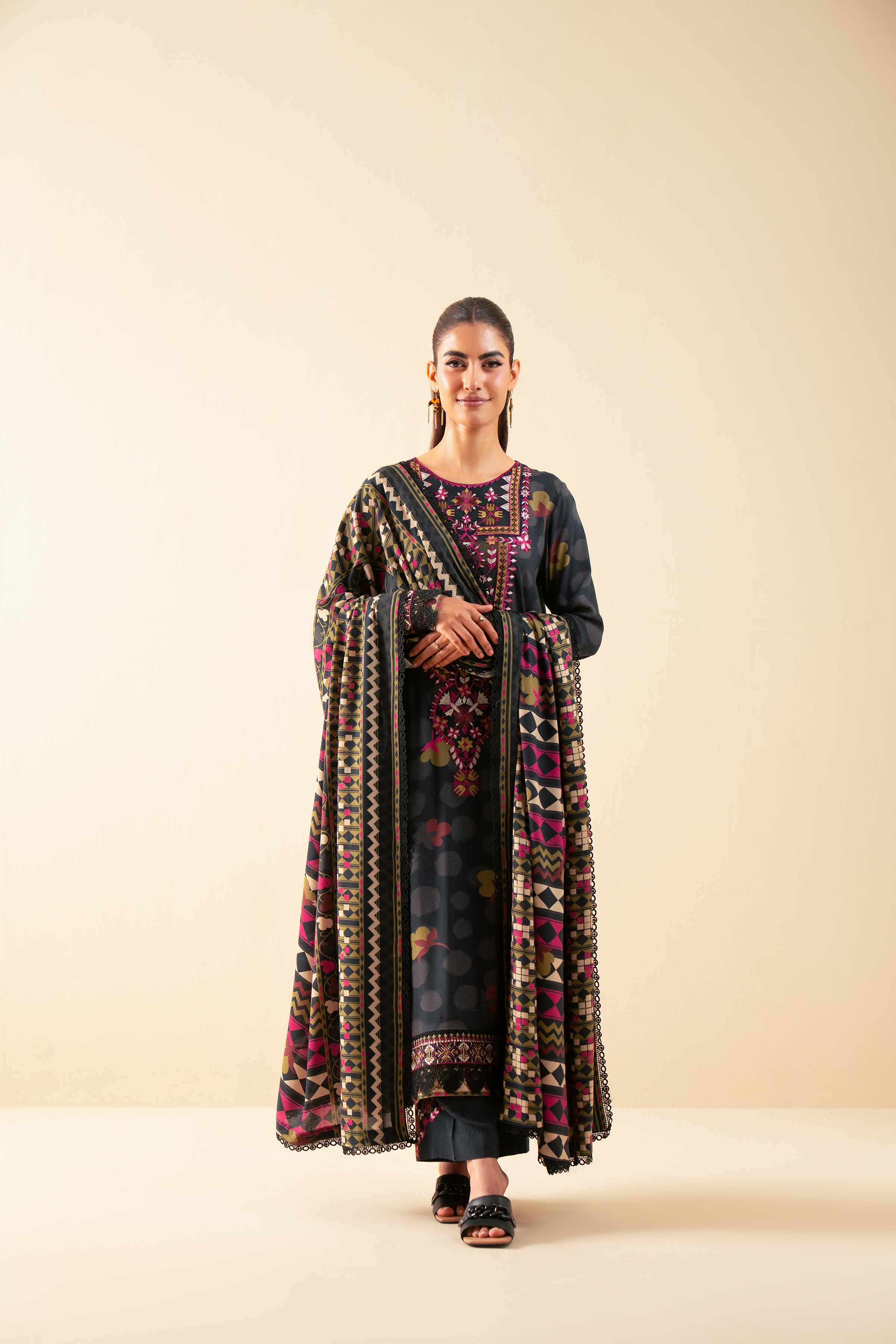 3 Piece - Printed Embroidered Suit - 42502616 for Women - Unstitched Collection | Nishat | Shop Online