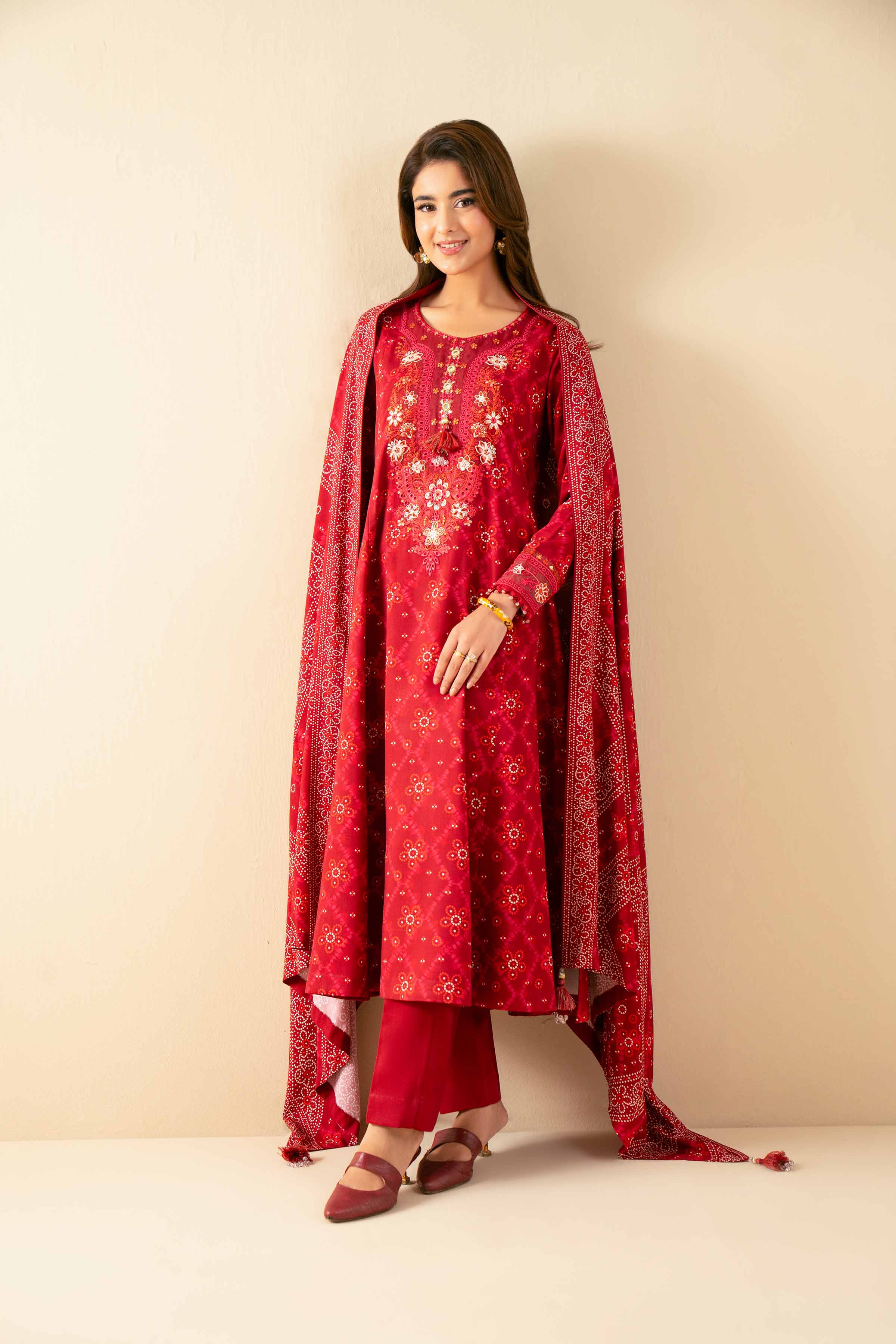 3 Piece - Printed Embroidered Suit - 42502617 for Women - Unstitched Collection | Nishat | Shop Online
