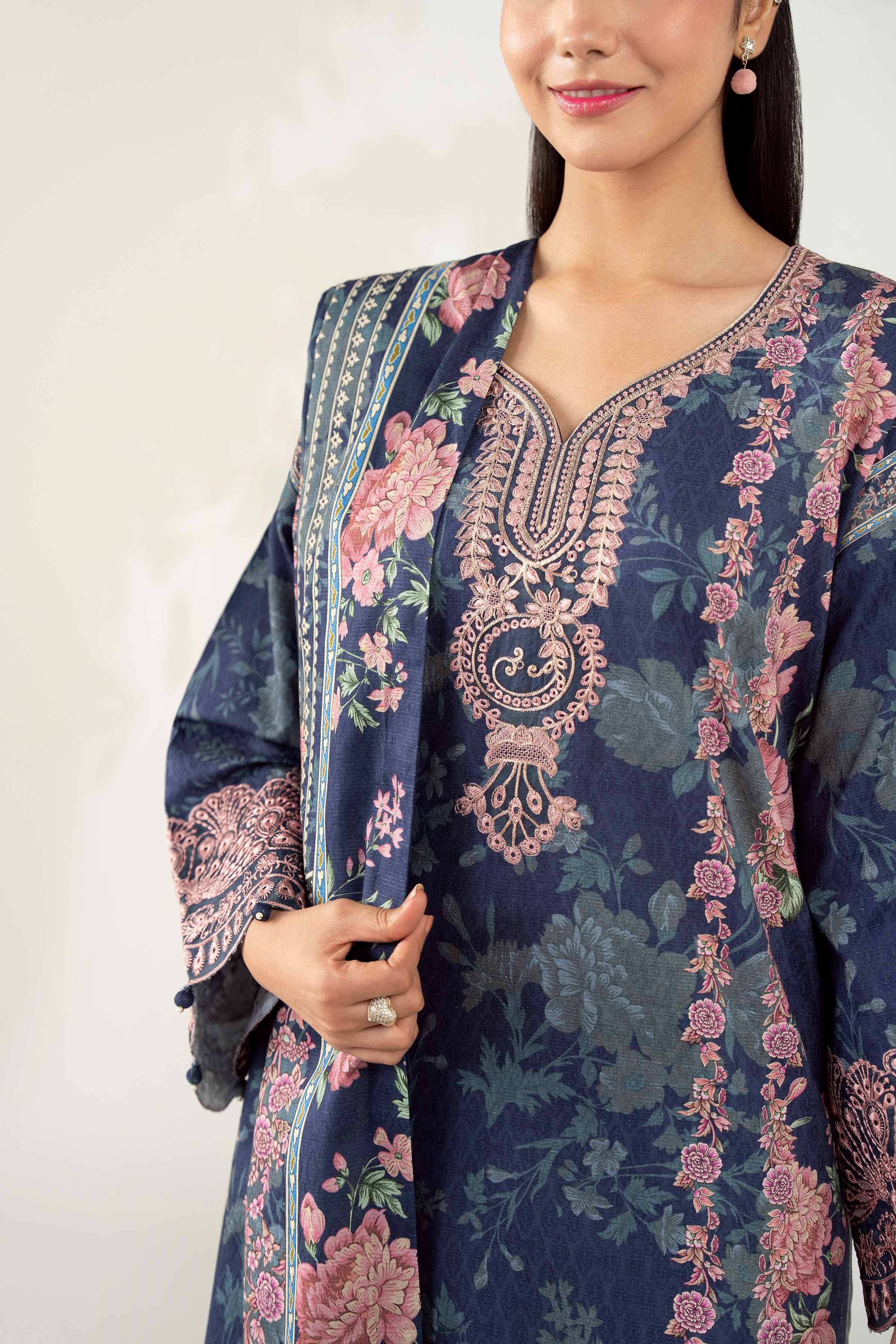 3 Piece - Digital Printed Embroidered Suit - 42502636 for Women - Unstitched Collection | Nishat | Shop Online