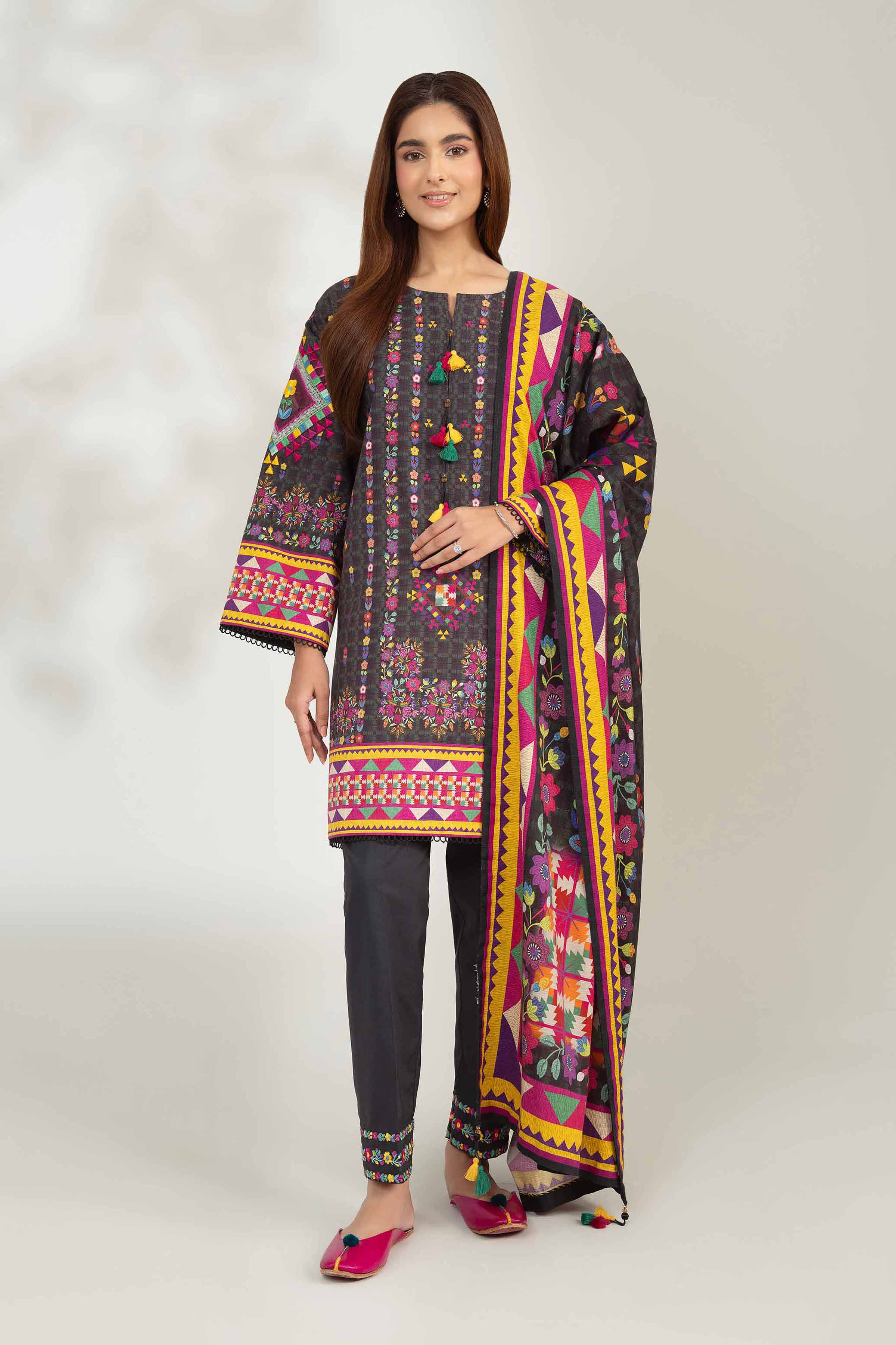 3 Piece - Digital Printed Embroidered Suit - 42502637 for Women - Unstitched Collection | Nishat | Shop Online