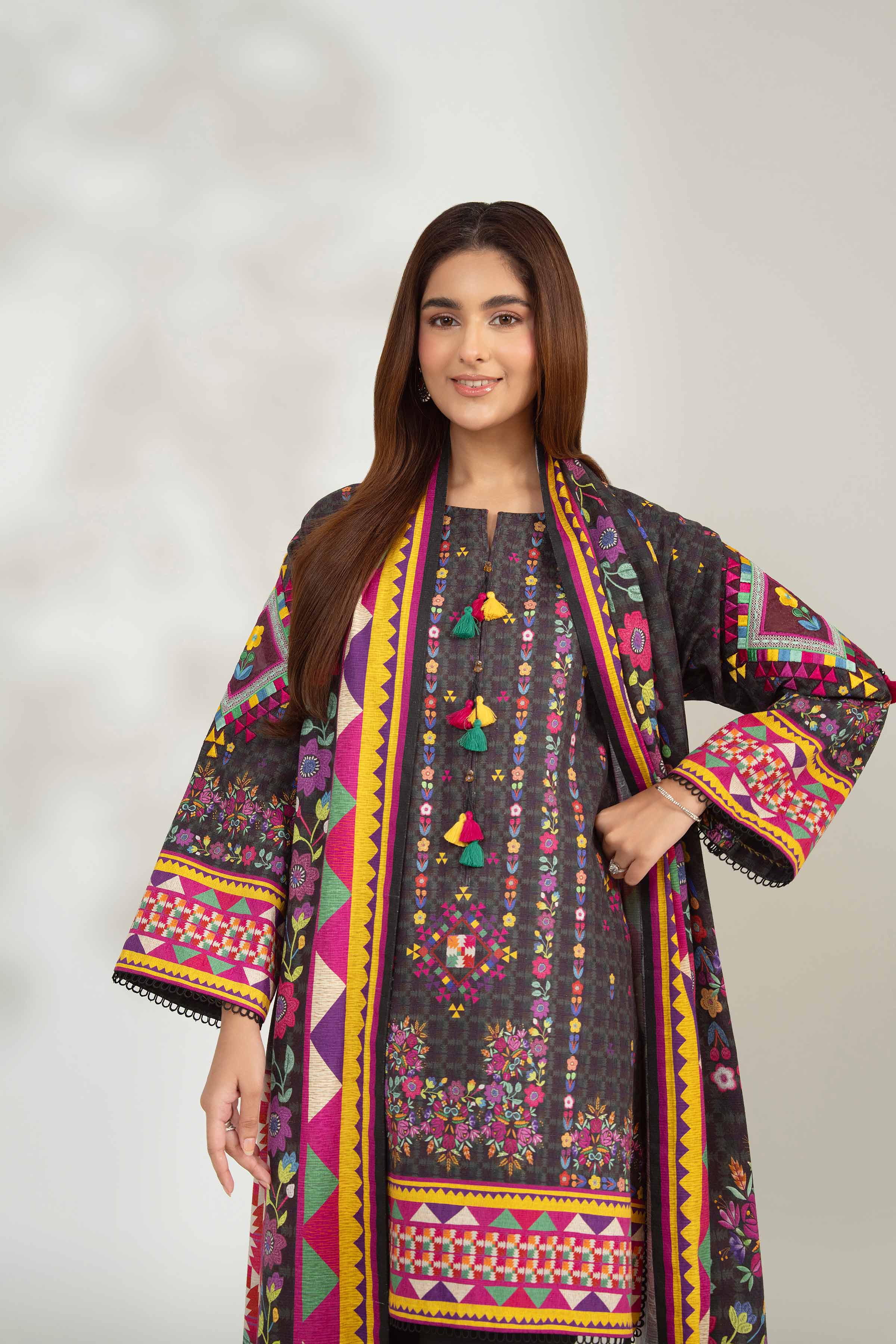 3 Piece - Digital Printed Embroidered Suit - 42502637 for Women - Unstitched Collection | Nishat | Shop Online