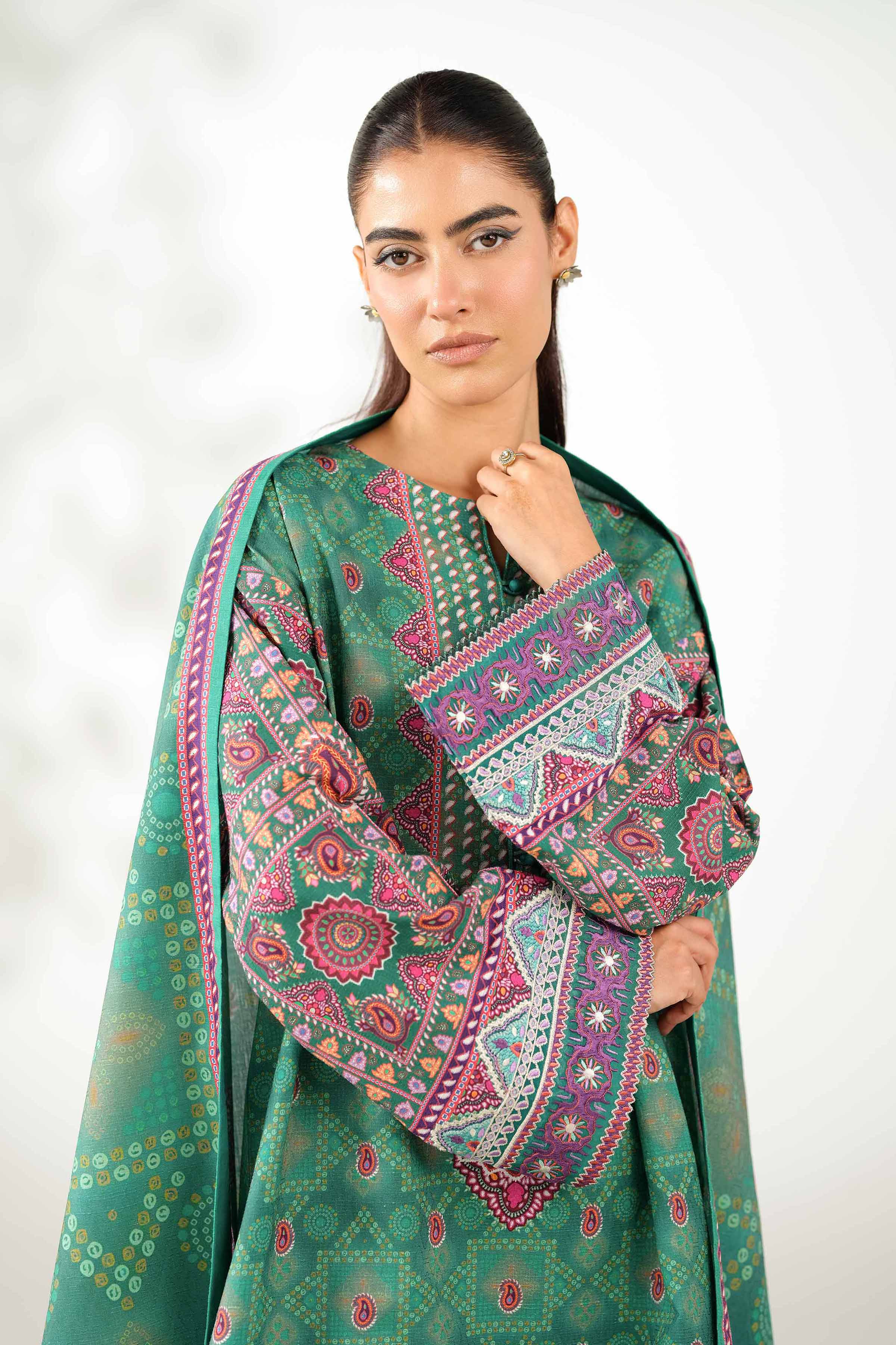 3 Piece - Digital Printed Embroidered Suit - 42502638 for Women - Unstitched Collection | Nishat | Shop Online