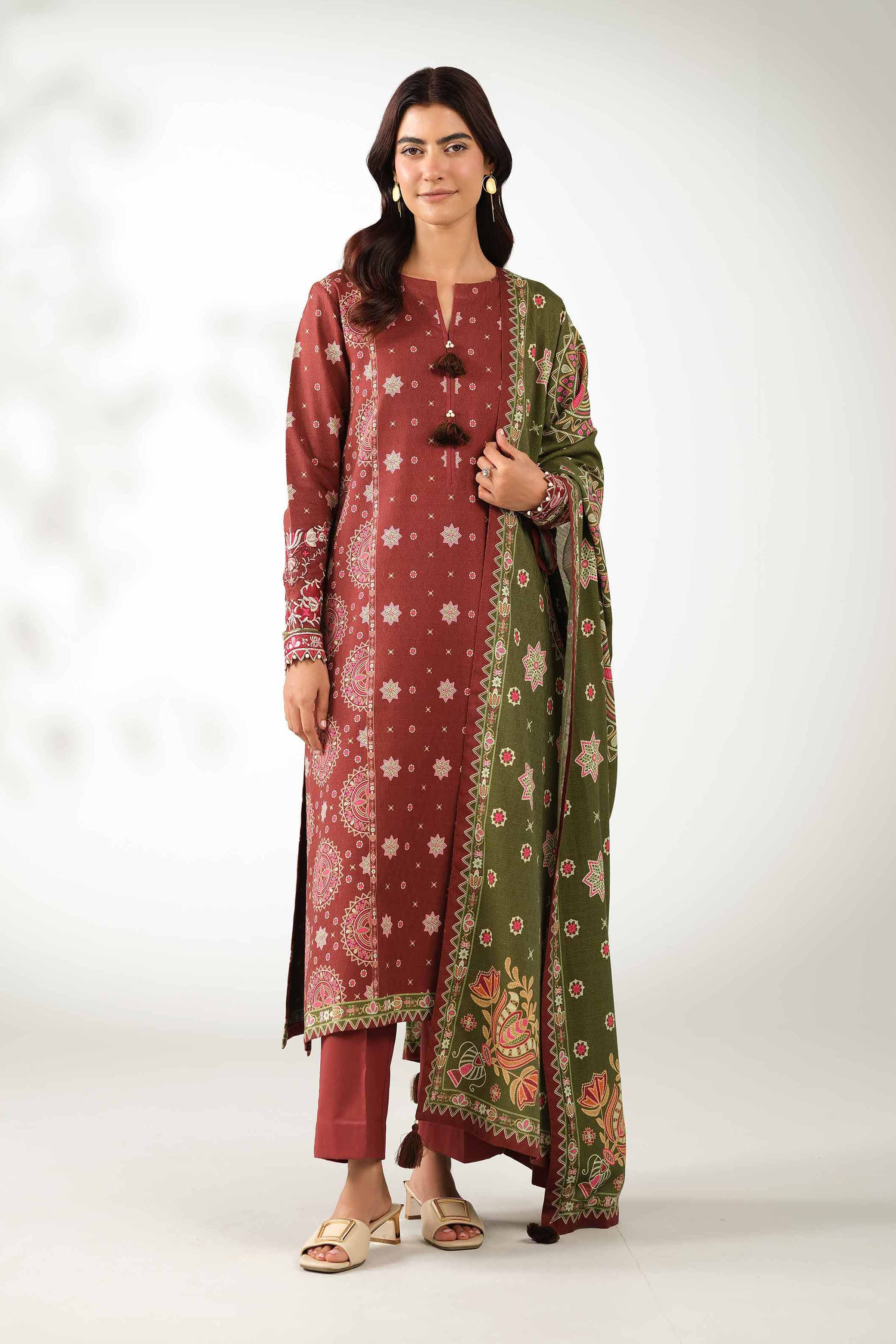 3 Piece - Digital Printed Embroidered Suit - 42502640 for Women - Unstitched Collection | Nishat | Shop Online