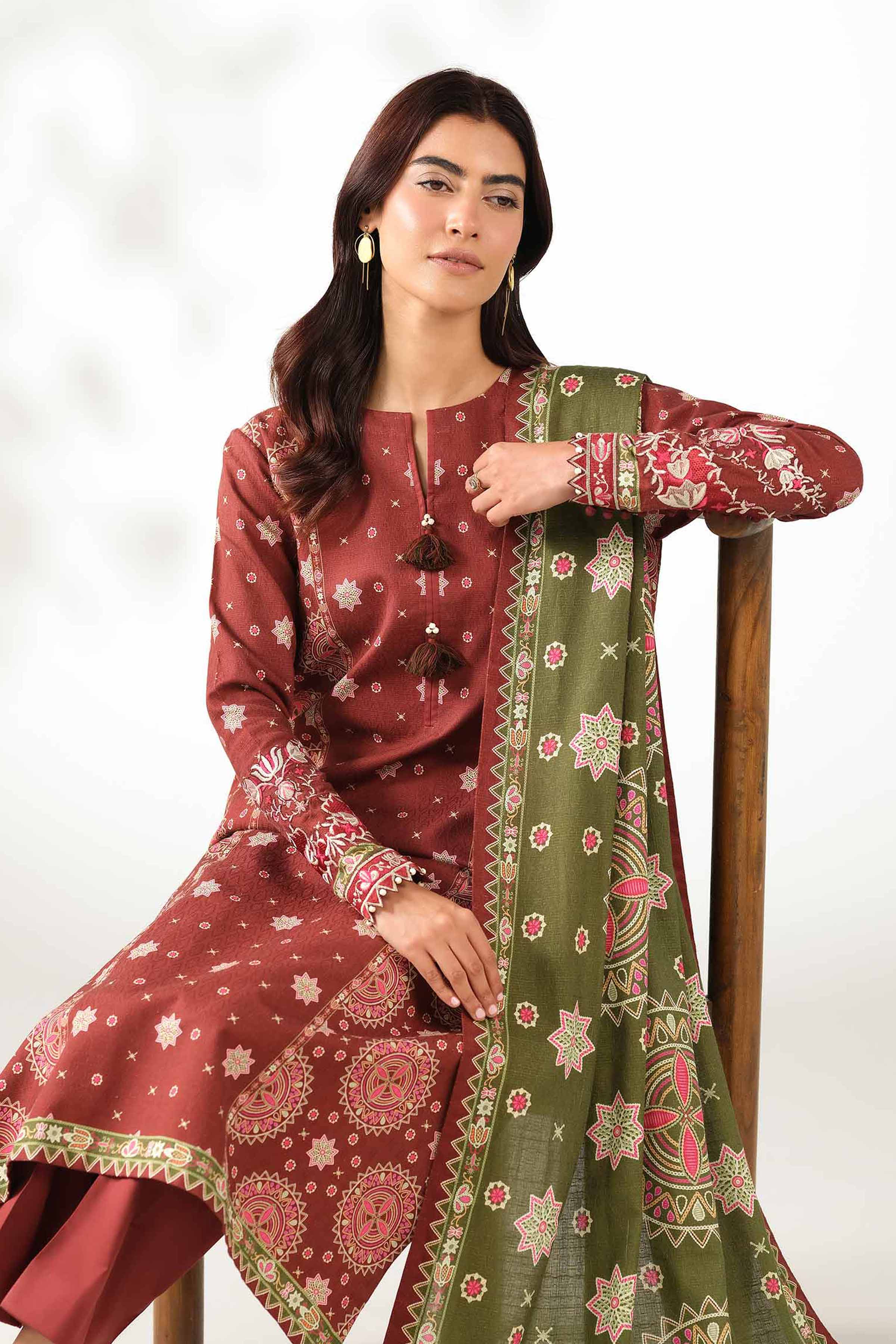 3 Piece - Digital Printed Embroidered Suit - 42502640 for Women - Unstitched Collection | Nishat | Shop Online