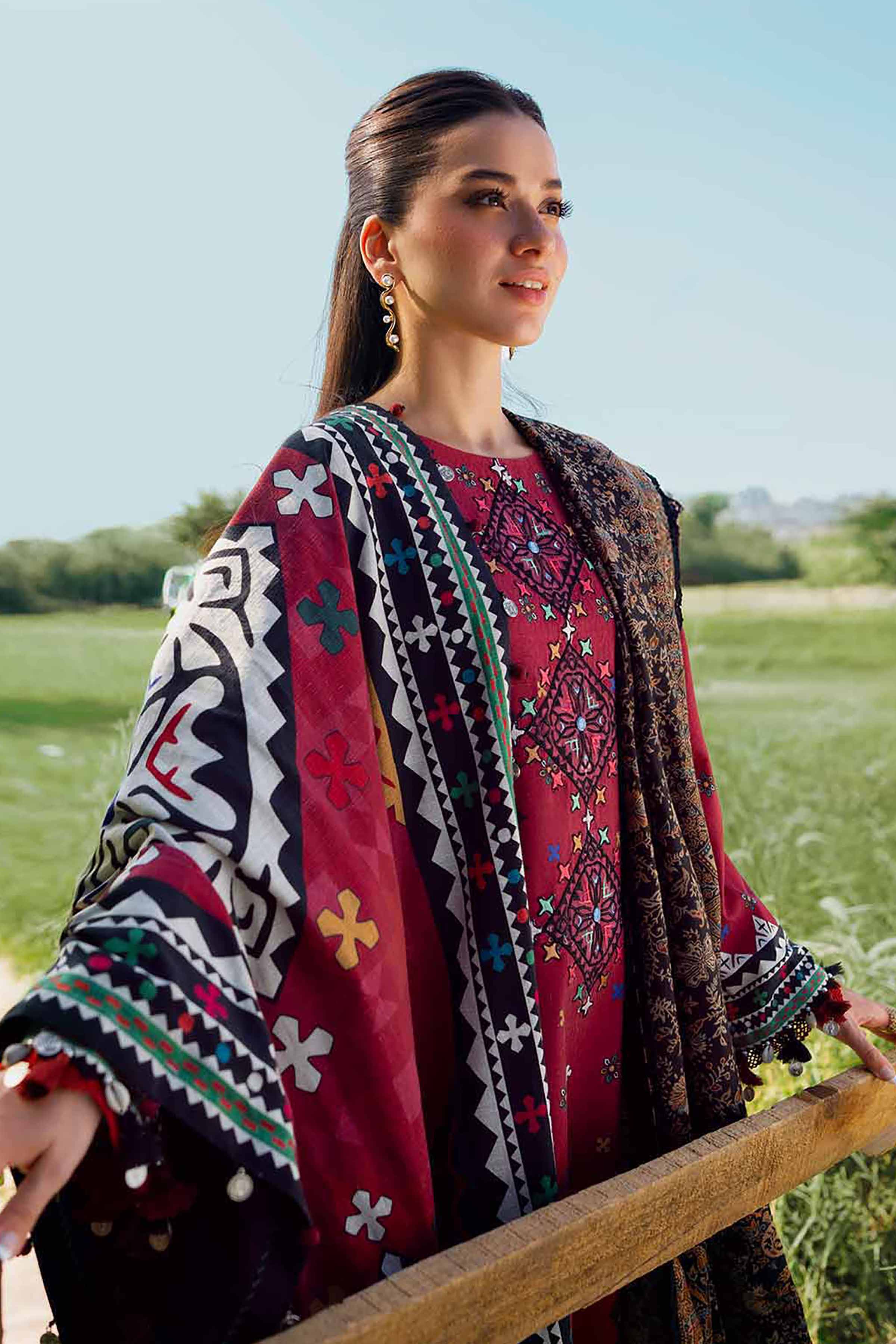 3 Piece - Digital Printed Embroidered Suit - 42502642 for Women - Unstitched Collection | Nishat | Shop Online