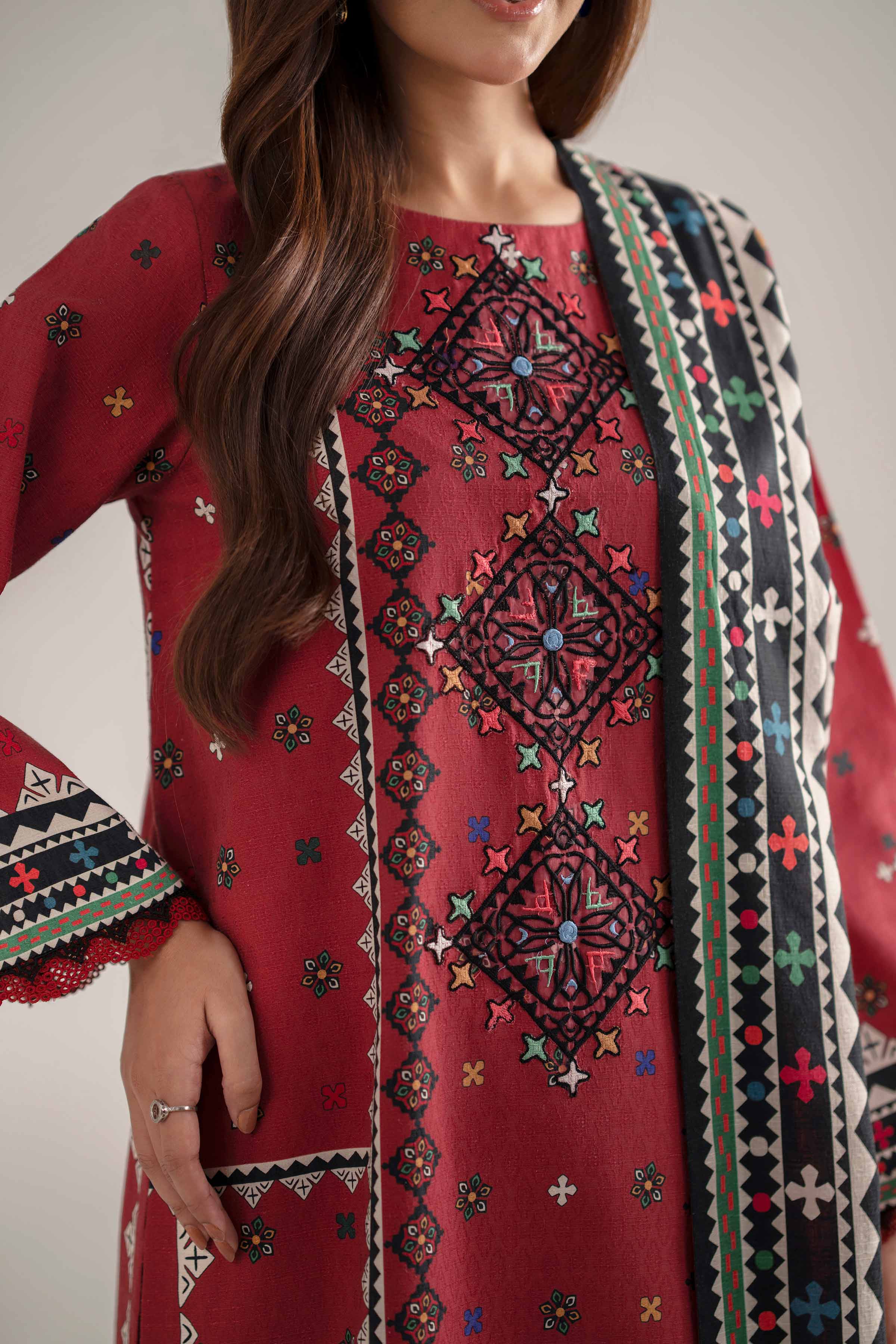 3 Piece - Digital Printed Embroidered Suit - 42502642 for Women - Unstitched Collection | Nishat | Shop Online