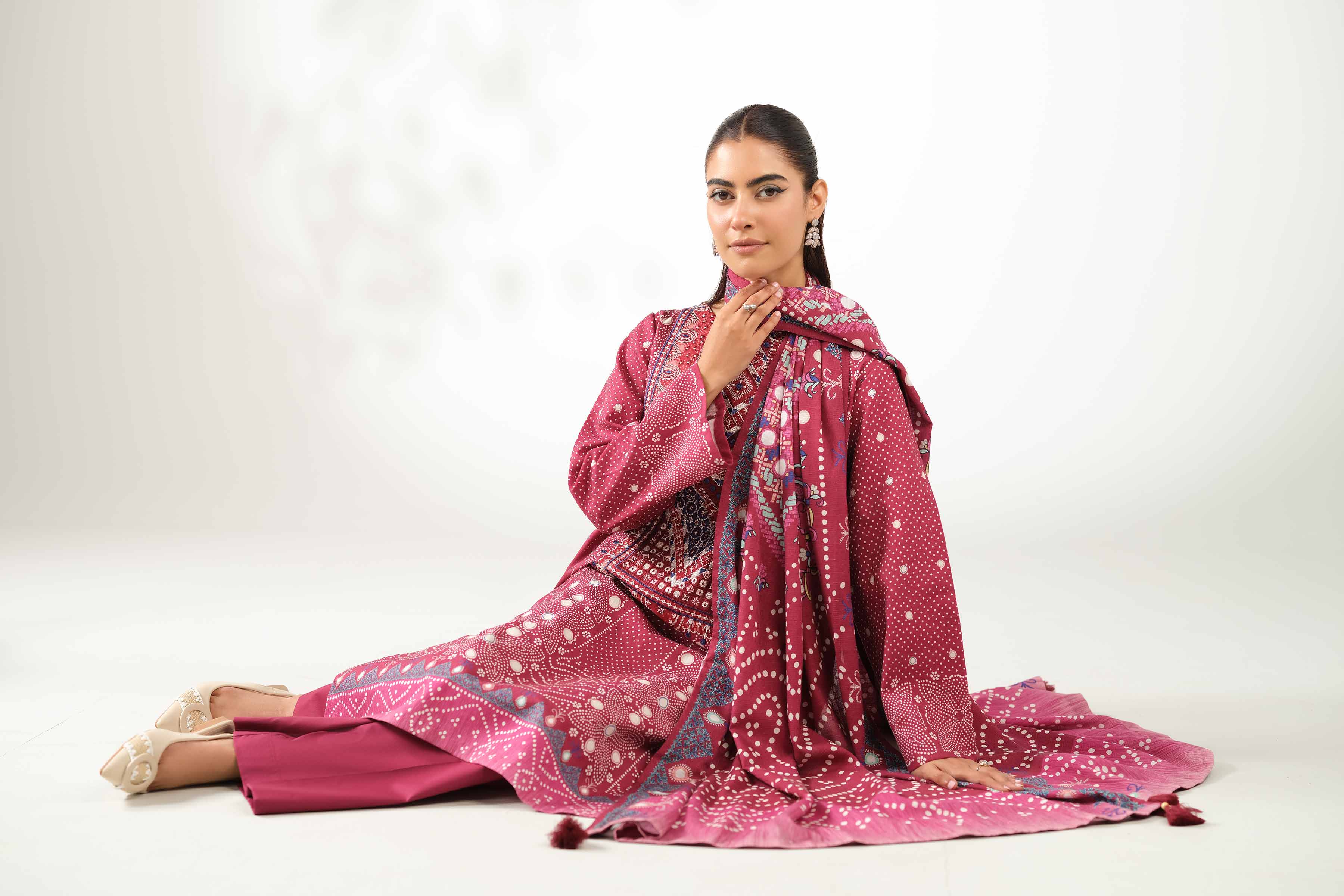 3 Piece - Digital Printed Embroidered Suit - 42502644 for Women - Unstitched Collection | Nishat | Shop Online