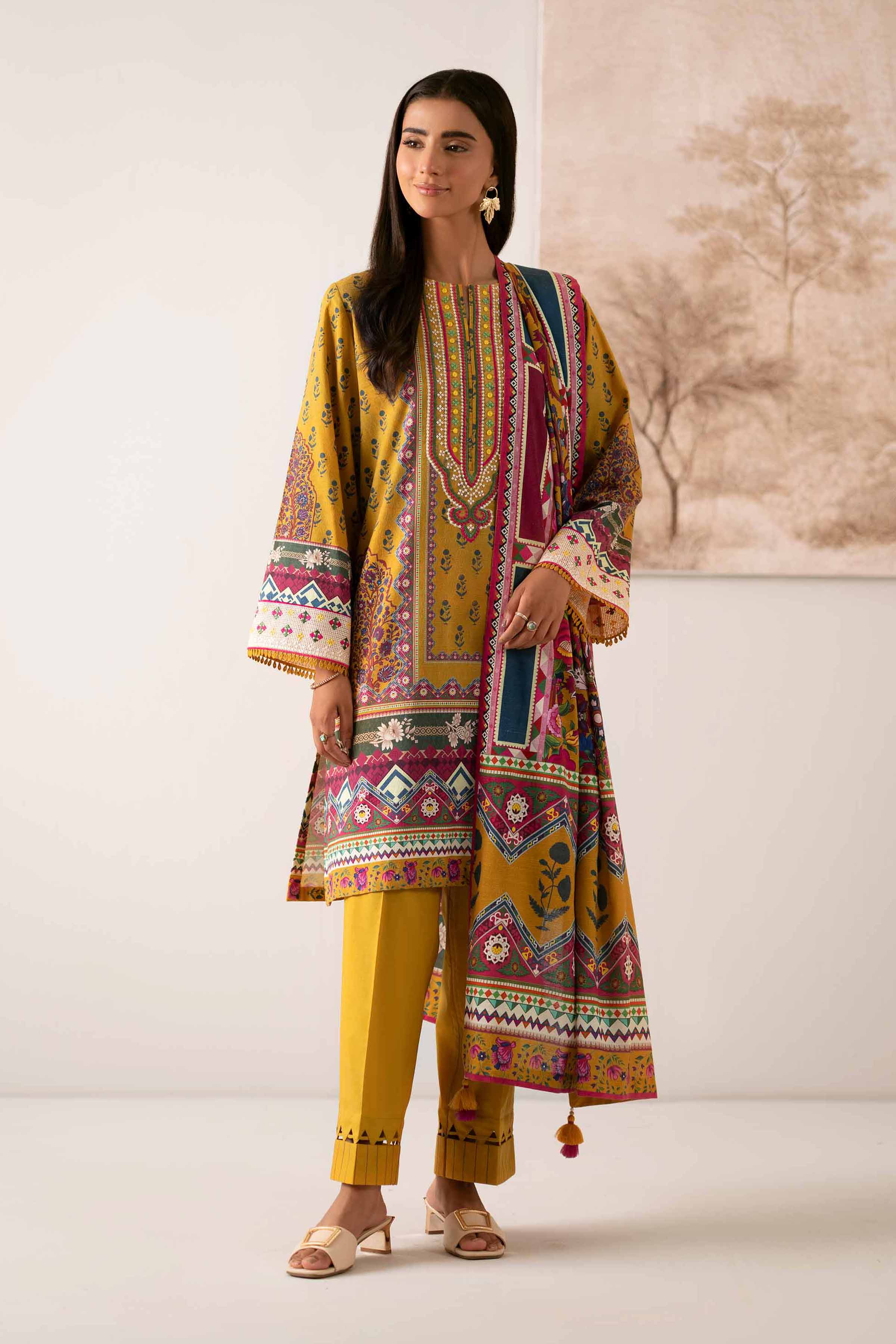 3 Piece - Digital Printed Embroidered Suit - 42502646 for Women - Unstitched Collection | Nishat | Shop Online