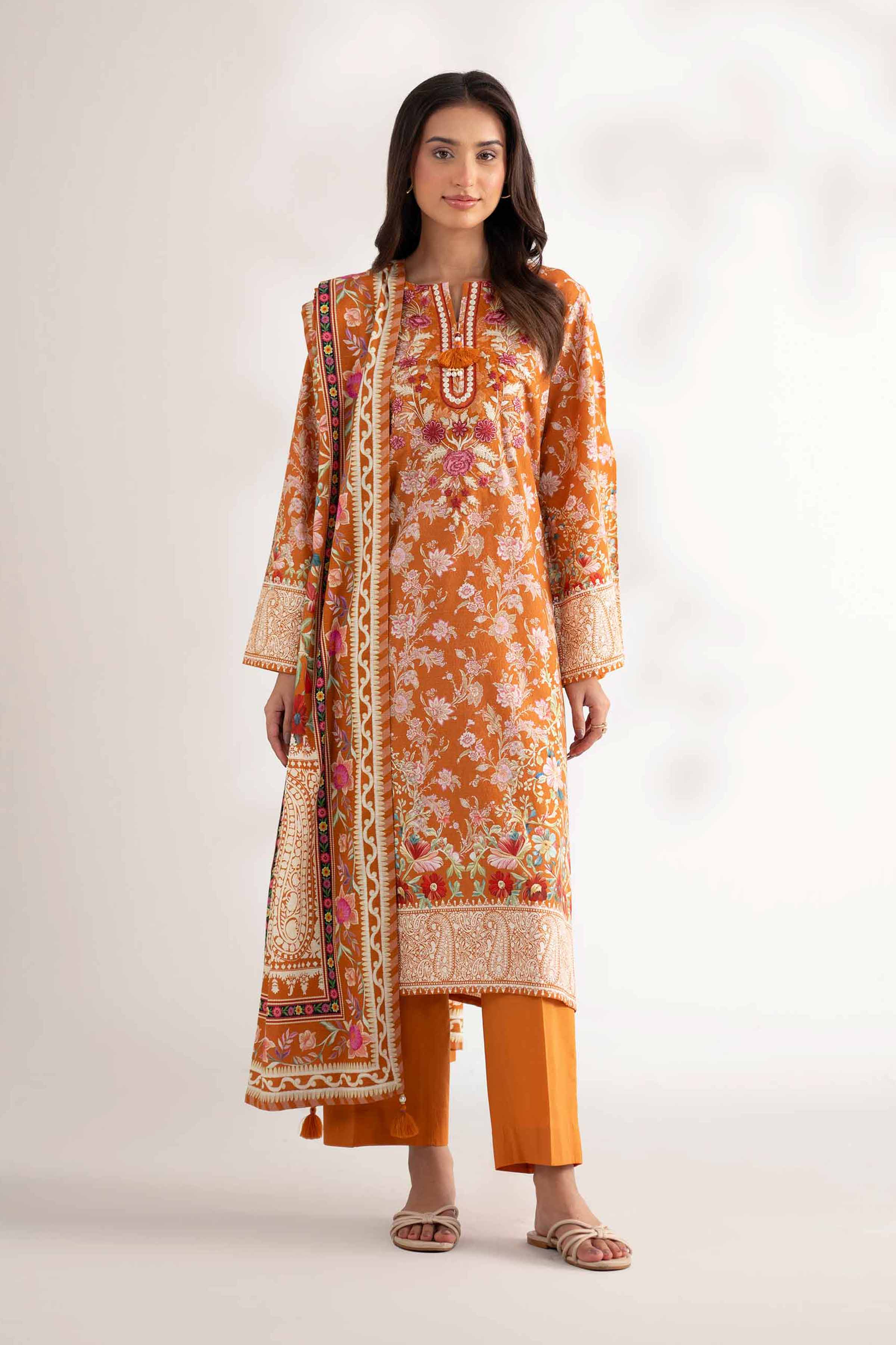 3 Piece - Digital Printed Embroidered Suit - 42502647 for Women - Unstitched Collection | Nishat | Shop Online