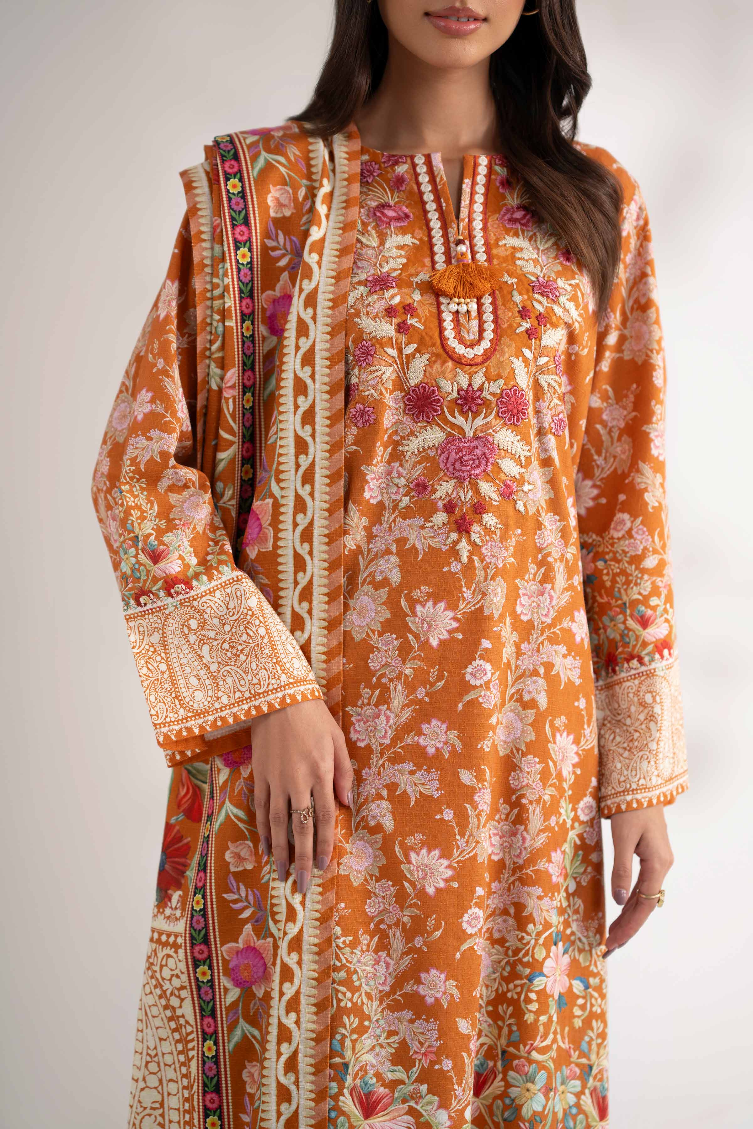 3 Piece - Digital Printed Embroidered Suit - 42502647 for Women - Unstitched Collection | Nishat | Shop Online