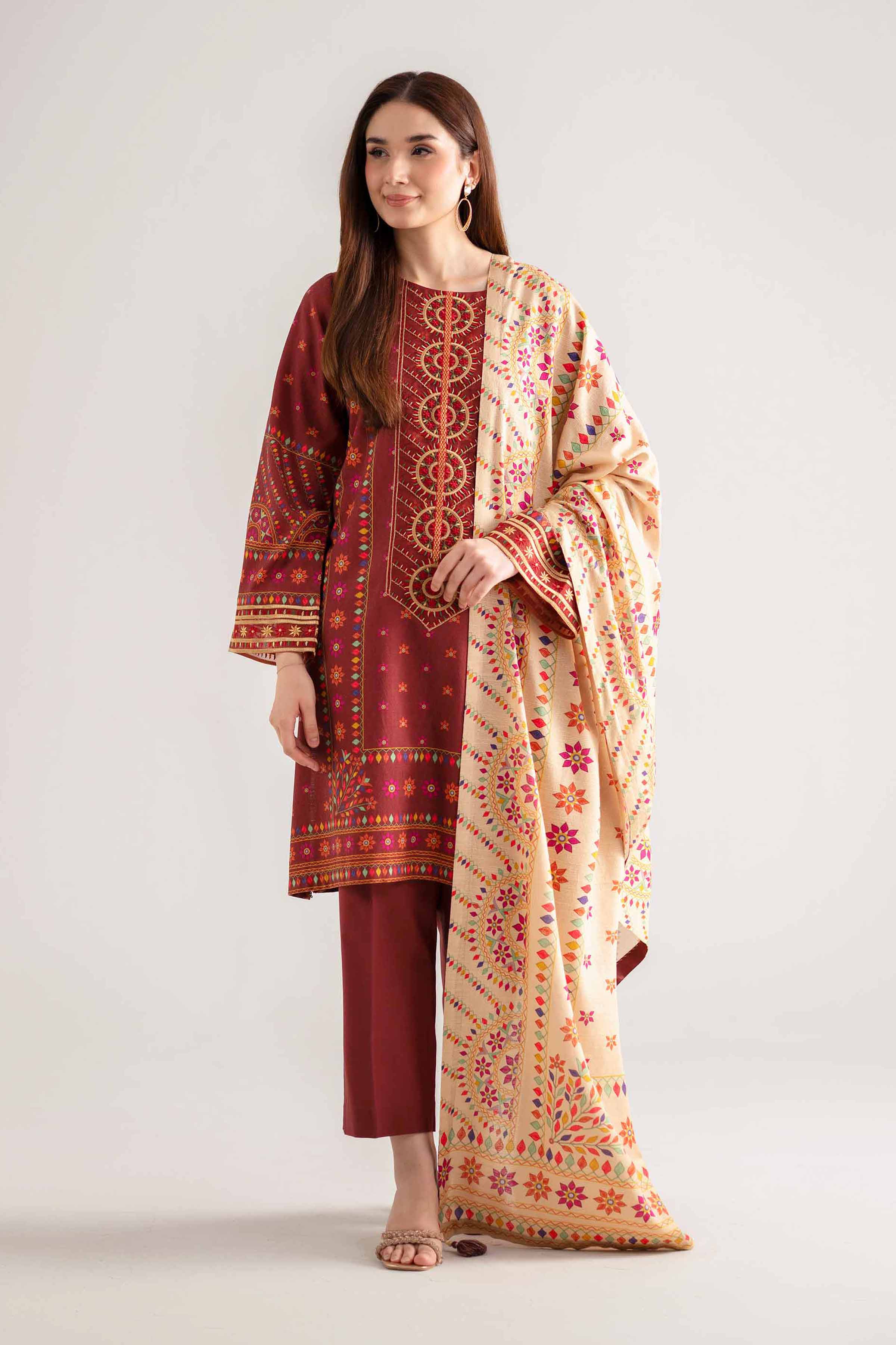 3 Piece - Digital Printed Embroidered Suit - 42502650 for Women - Unstitched Collection | Nishat | Shop Online