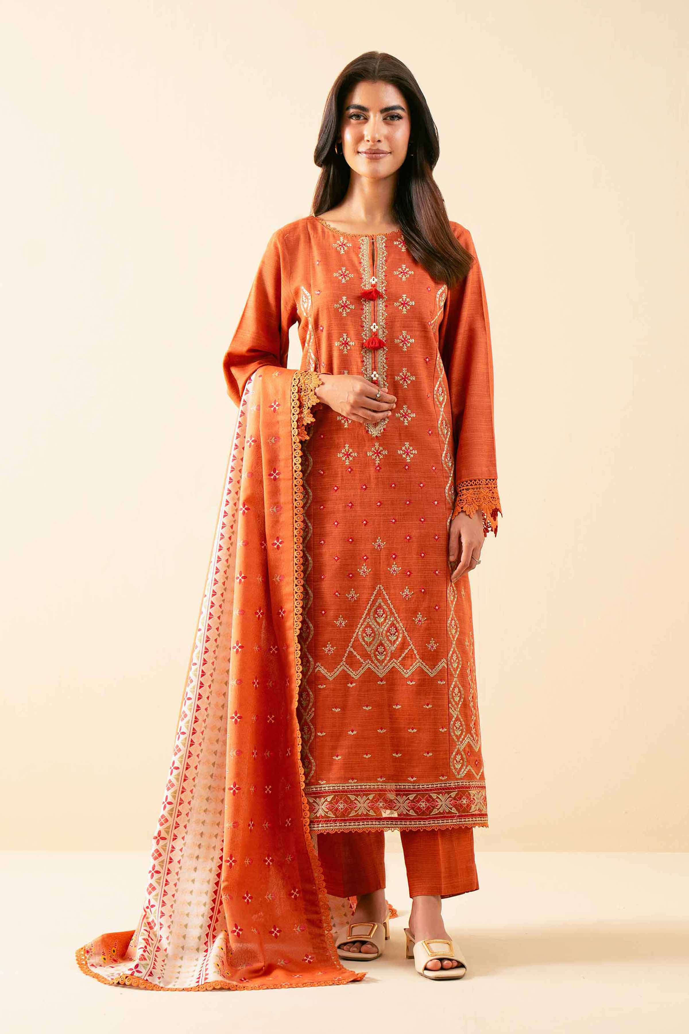 3 Piece - Printed Embroidered Suit - 42502685 for Women - Unstitched Collection | Nishat | Shop Online