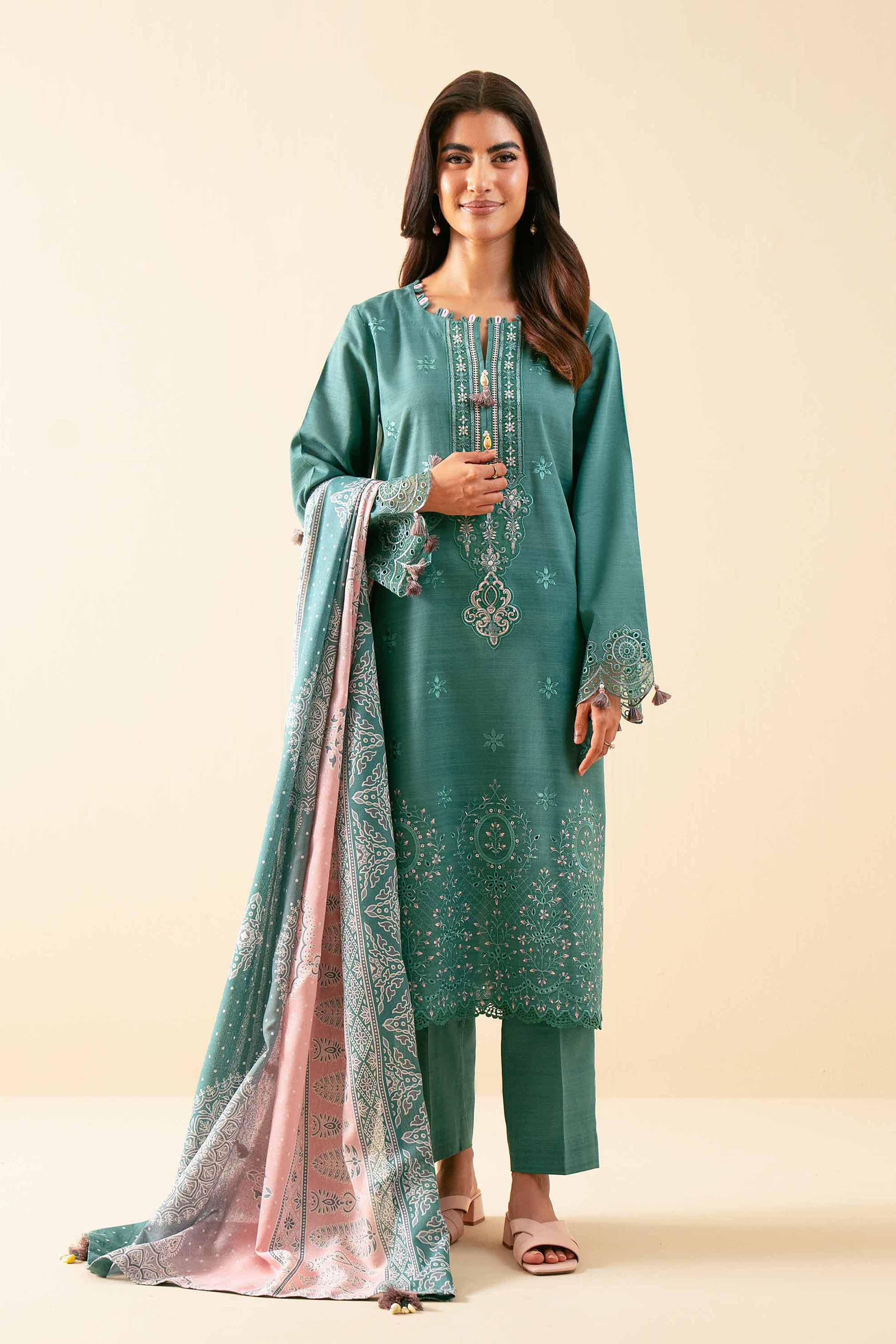 3 Piece - Printed Embroidered Suit - 42502686 for Women - Unstitched Collection | Nishat | Shop Online