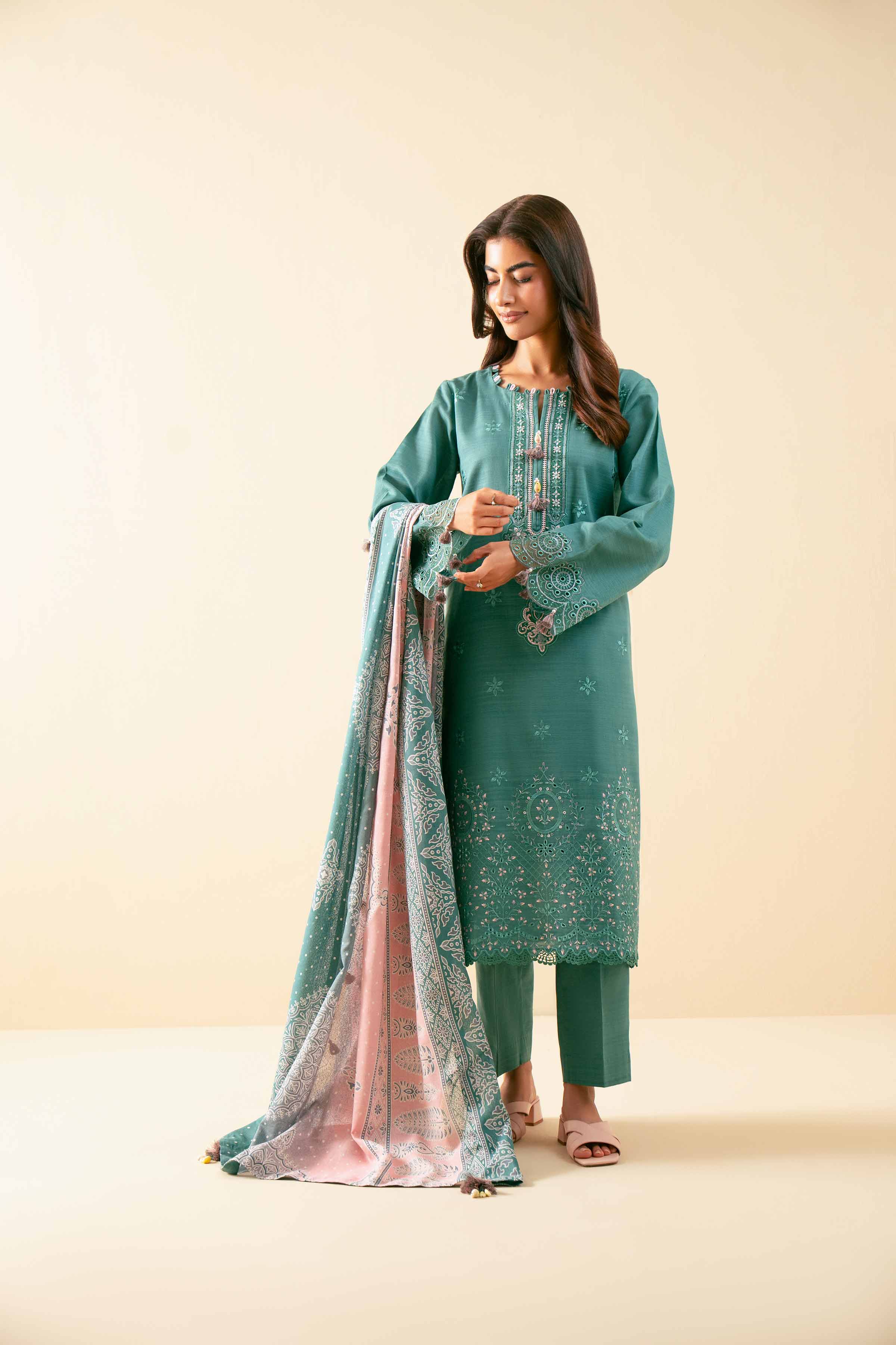 3 Piece - Printed Embroidered Suit - 42502686 for Women - Unstitched Collection | Nishat | Shop Online
