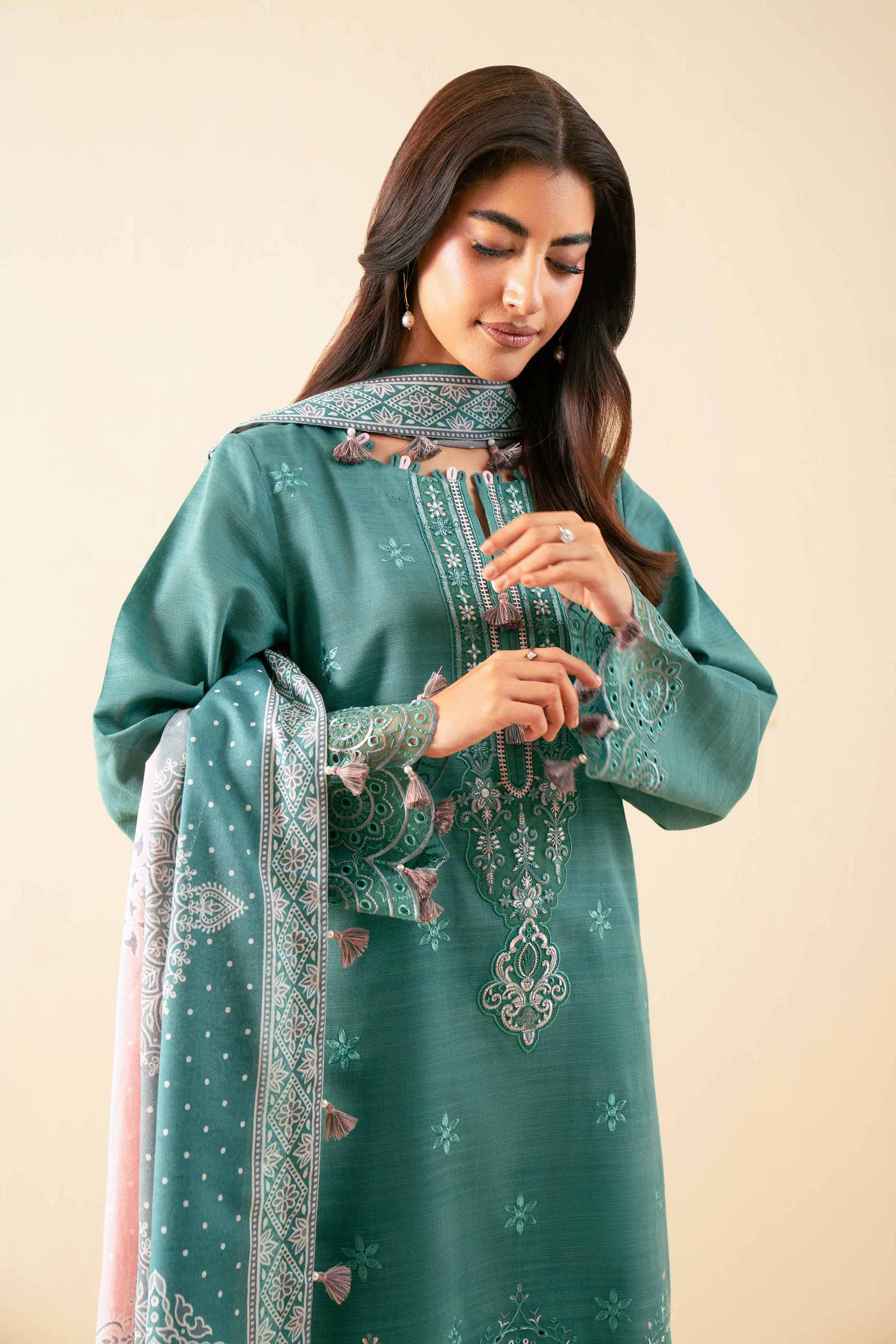 3 Piece - Printed Embroidered Suit - 42502686 for Women - Unstitched Collection | Nishat | Shop Online