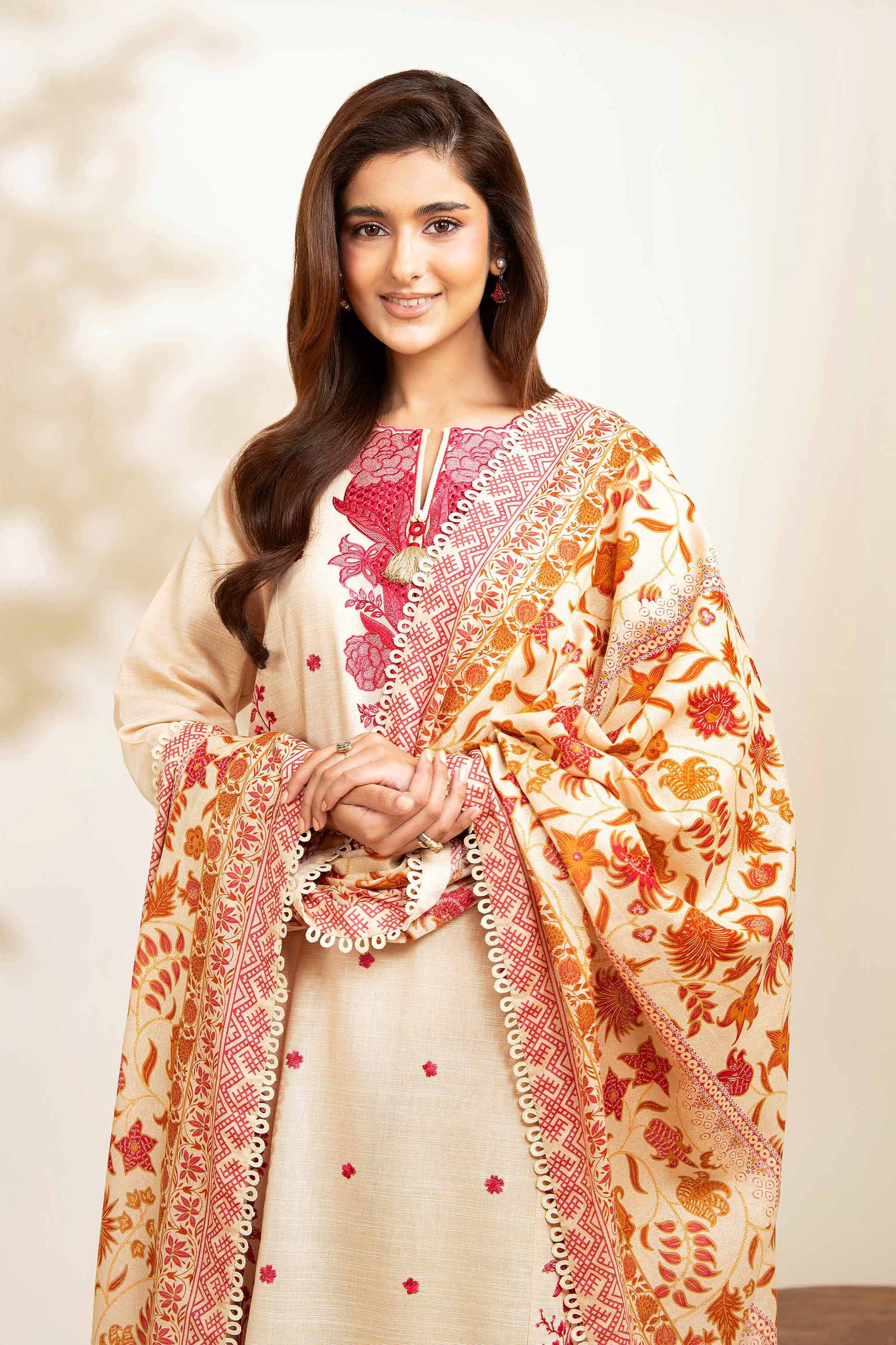 3 Piece - Printed Embroidered Suit - 42502688 for Women - Unstitched Collection | Nishat | Shop Online