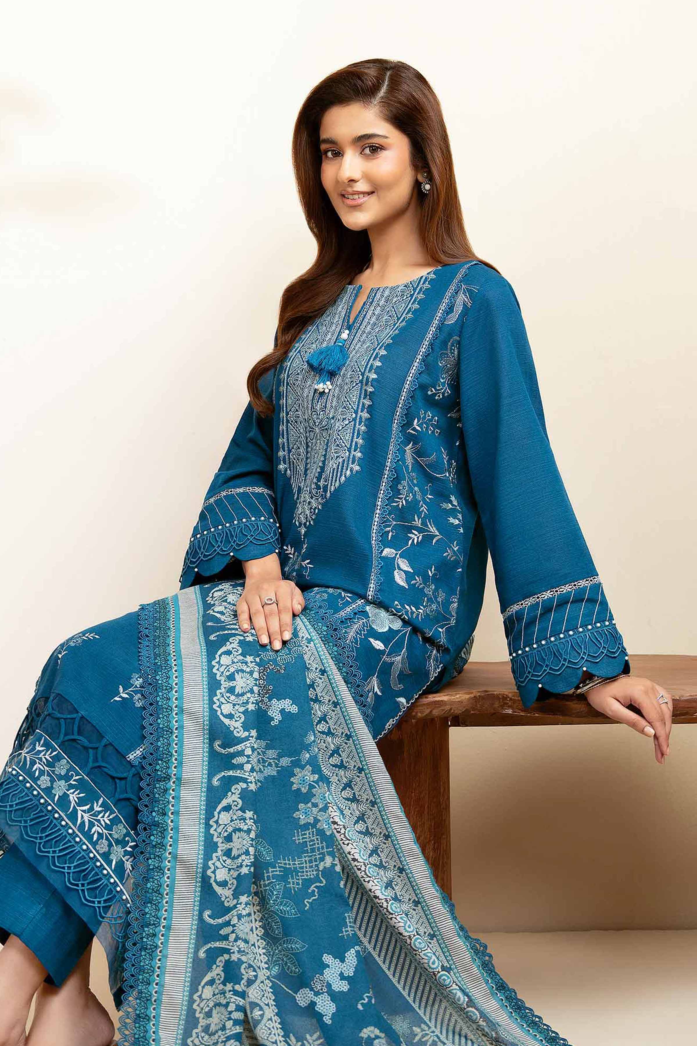 3 Piece - Printed Embroidered Suit - 42502691 for Women - Unstitched Collection | Nishat | Shop Online