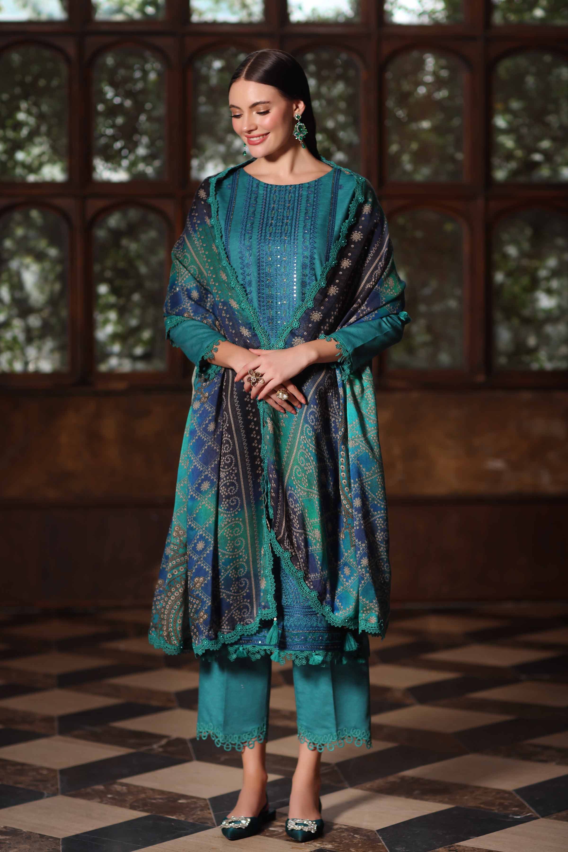 3 Piece - Digital Printed Embroidered Suit - 42502697 for Women - Unstitched Collection | Nishat | Shop Online