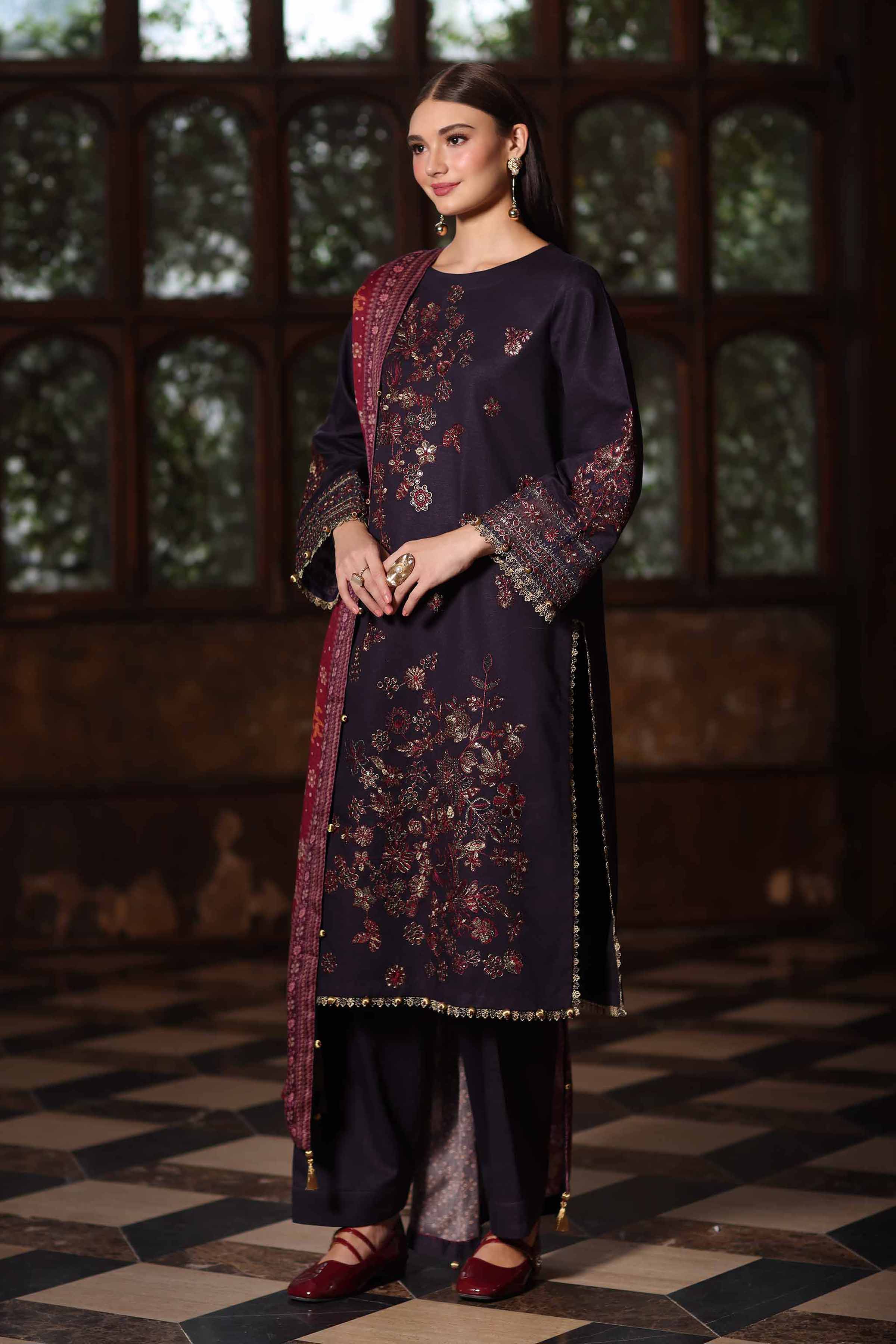 3 Piece - Digital Printed Embroidered Suit - 42502698 for Women - Unstitched Collection | Nishat | Shop Online
