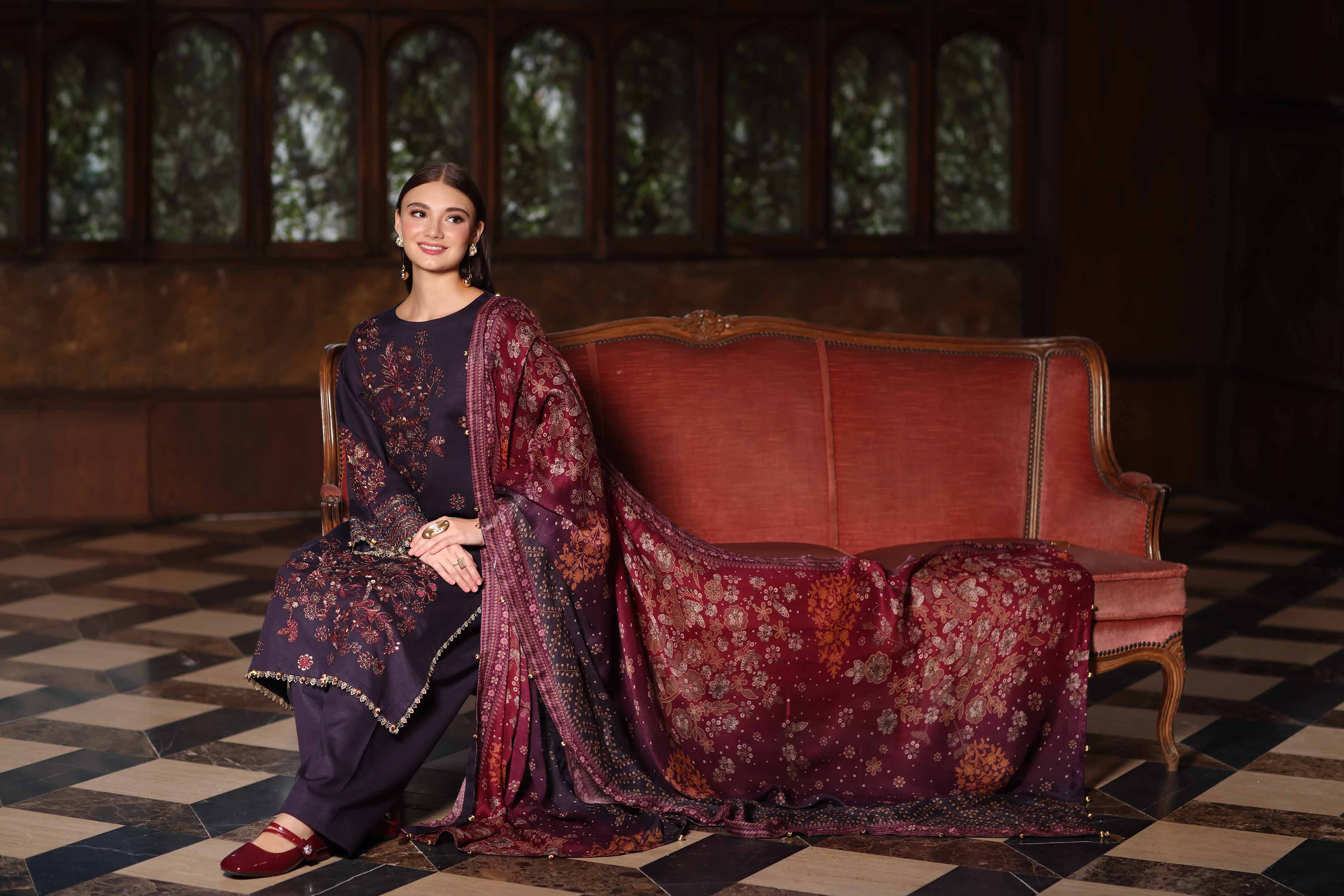 3 Piece - Digital Printed Embroidered Suit - 42502698 for Women - Unstitched Collection | Nishat | Shop Online