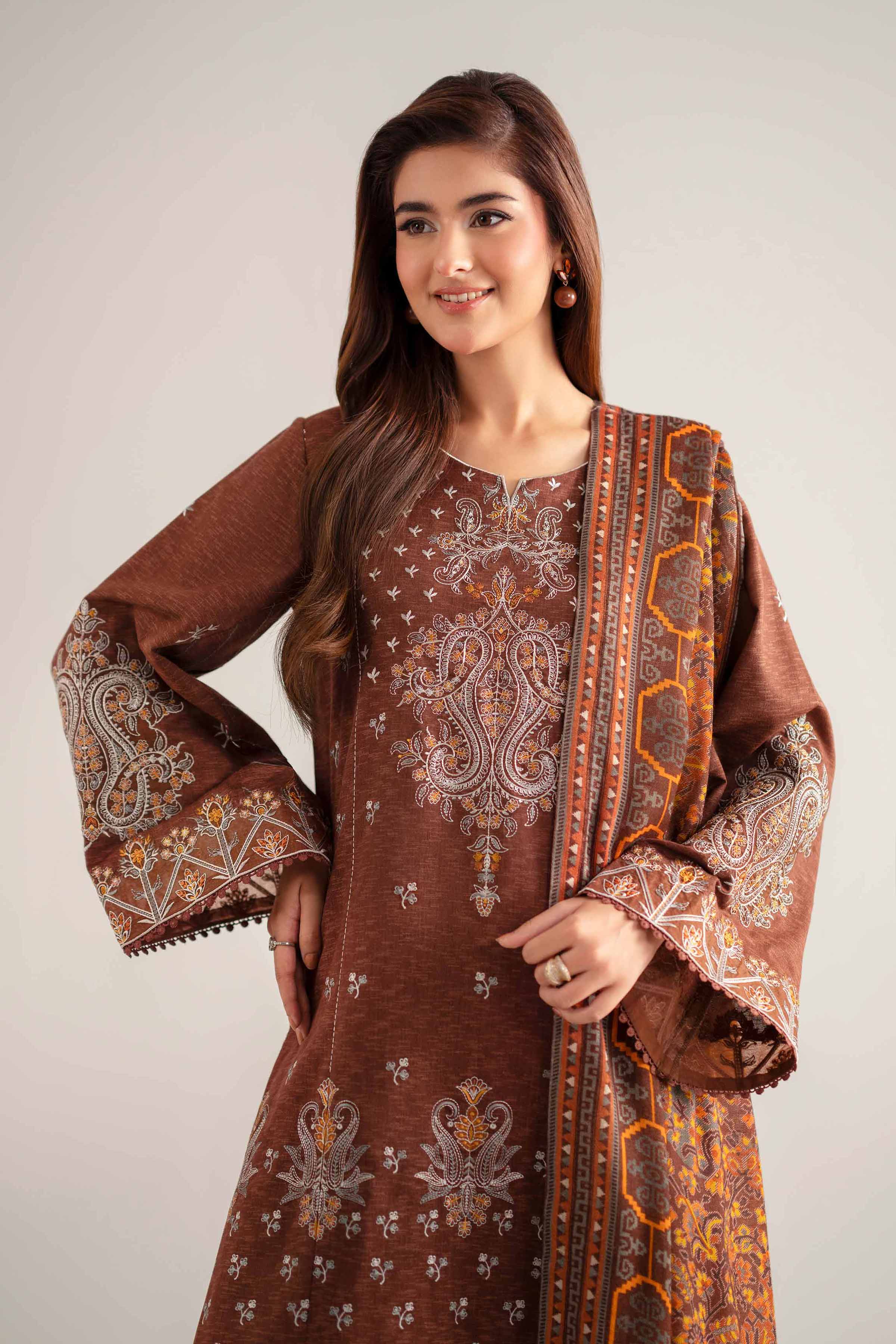 3 Piece - Digital Printed Embroidered Suit - 42502700 for Women - Unstitched Collection | Nishat | Shop Online