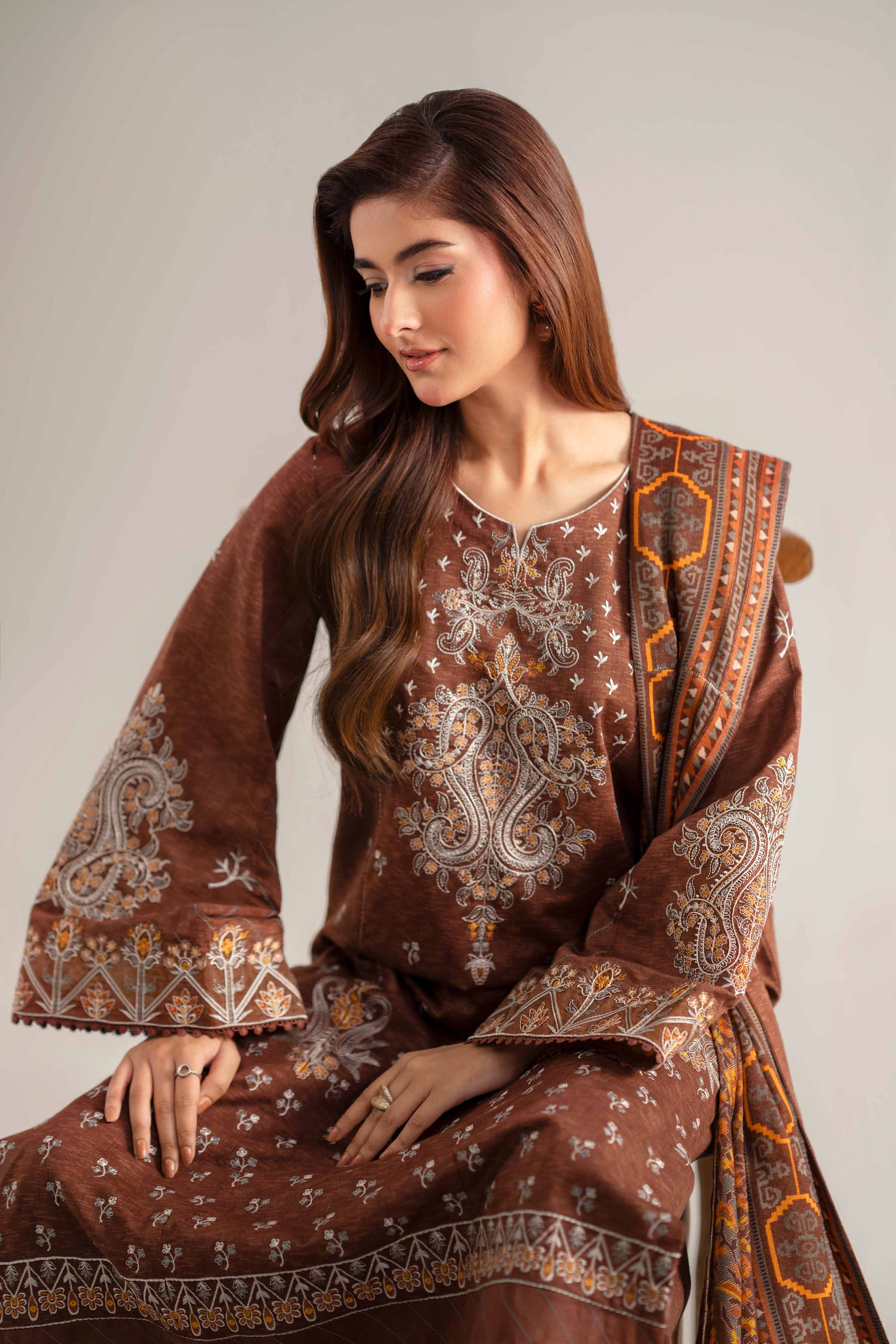 3 Piece - Digital Printed Embroidered Suit - 42502700 for Women - Unstitched Collection | Nishat | Shop Online