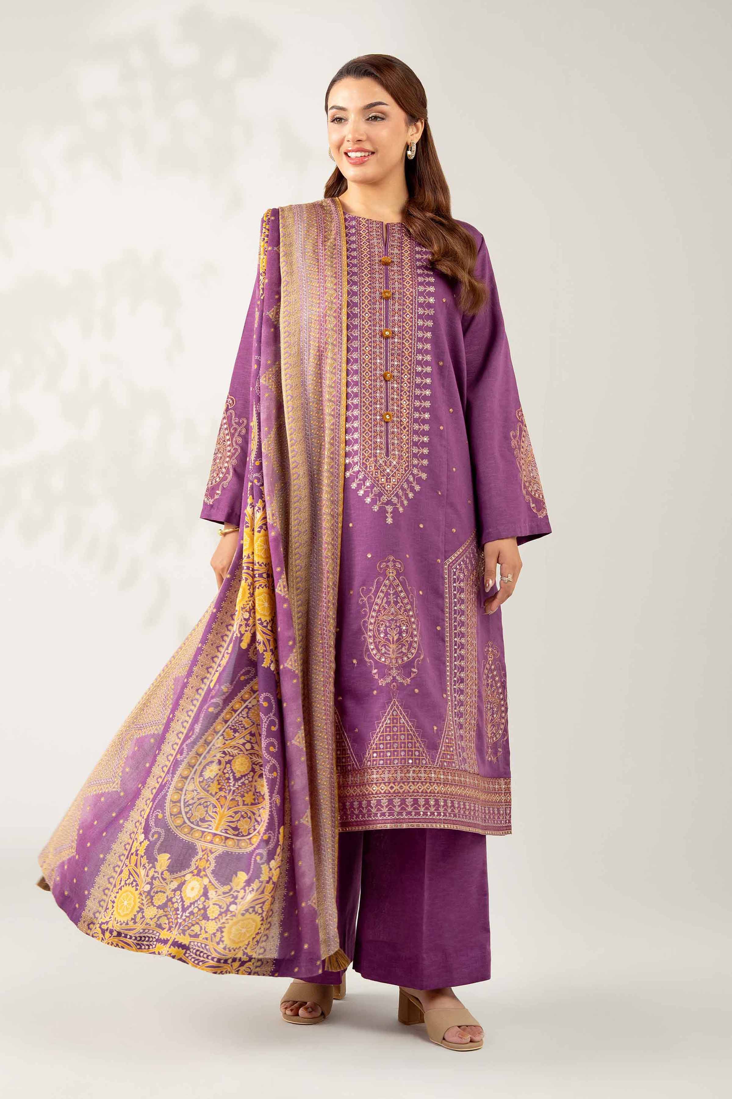 3 Piece - Digital Printed Embroidered Suit - 42502702 for Women - Unstitched Collection | Nishat | Shop Online