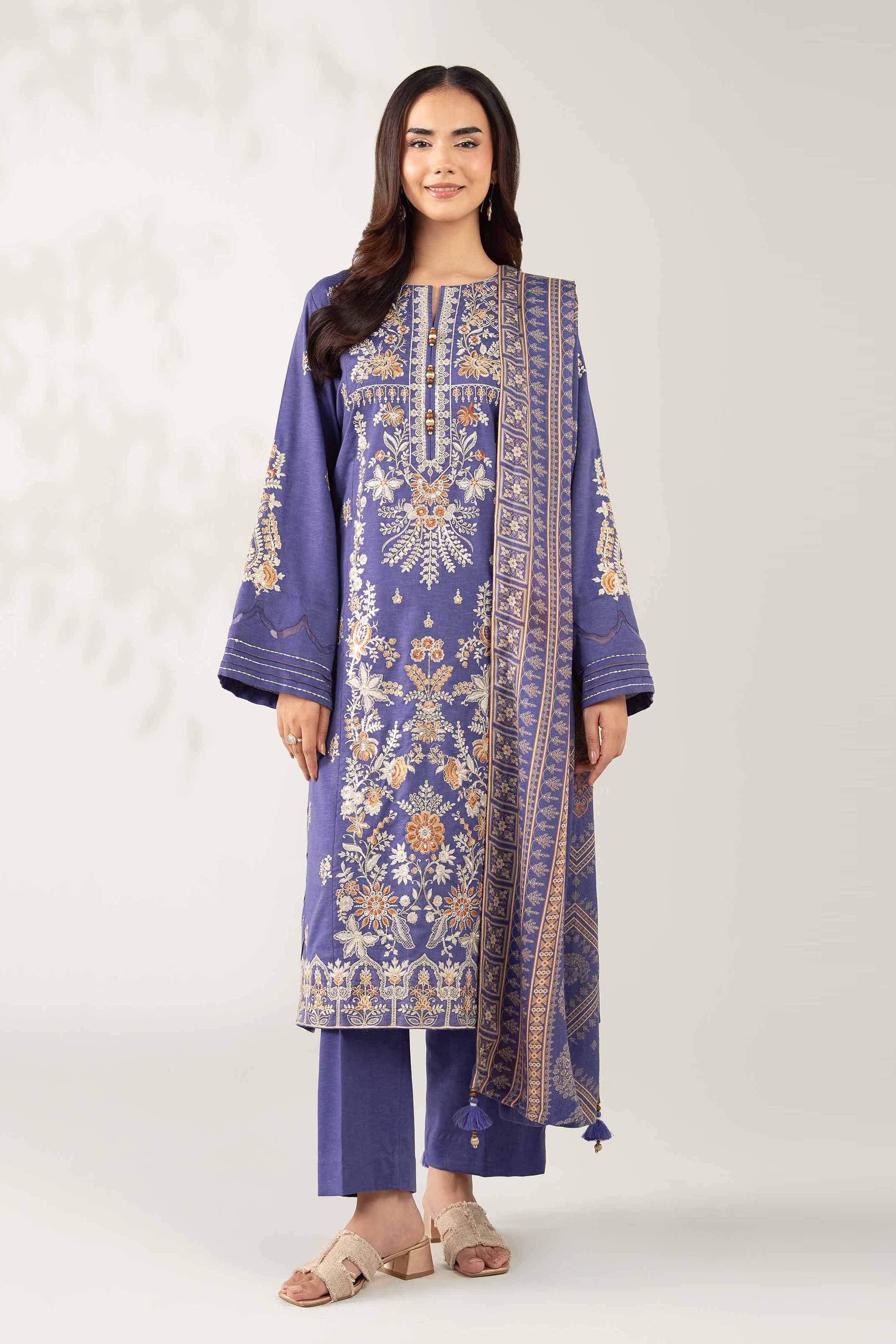 3 Piece - Digital Printed Embroidered Suit - 42502703 for Women - Unstitched Collection | Nishat | Shop Online