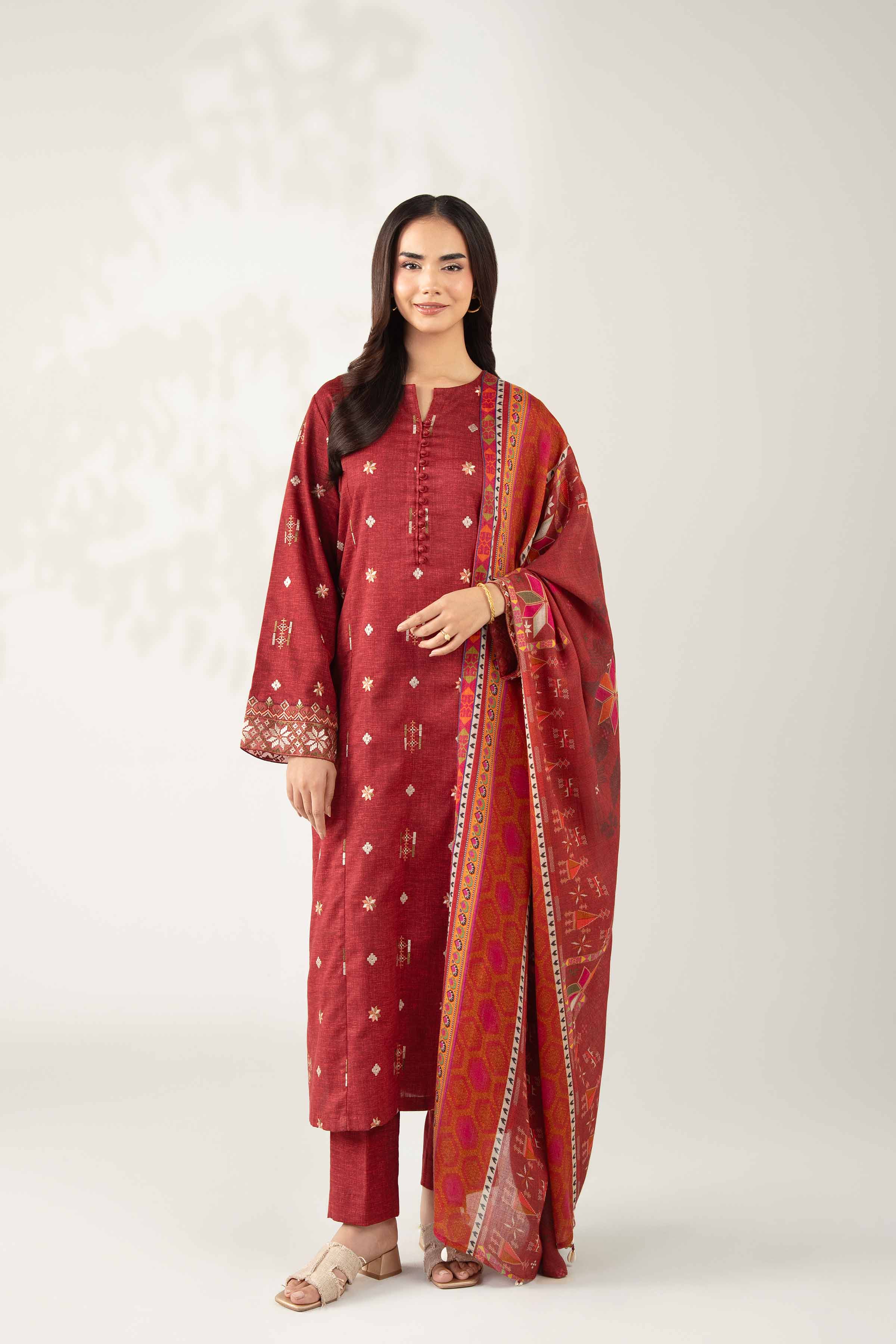 3 Piece - Digital Printed Embroidered Suit - 42502704 for Women - Unstitched Collection | Nishat | Shop Online