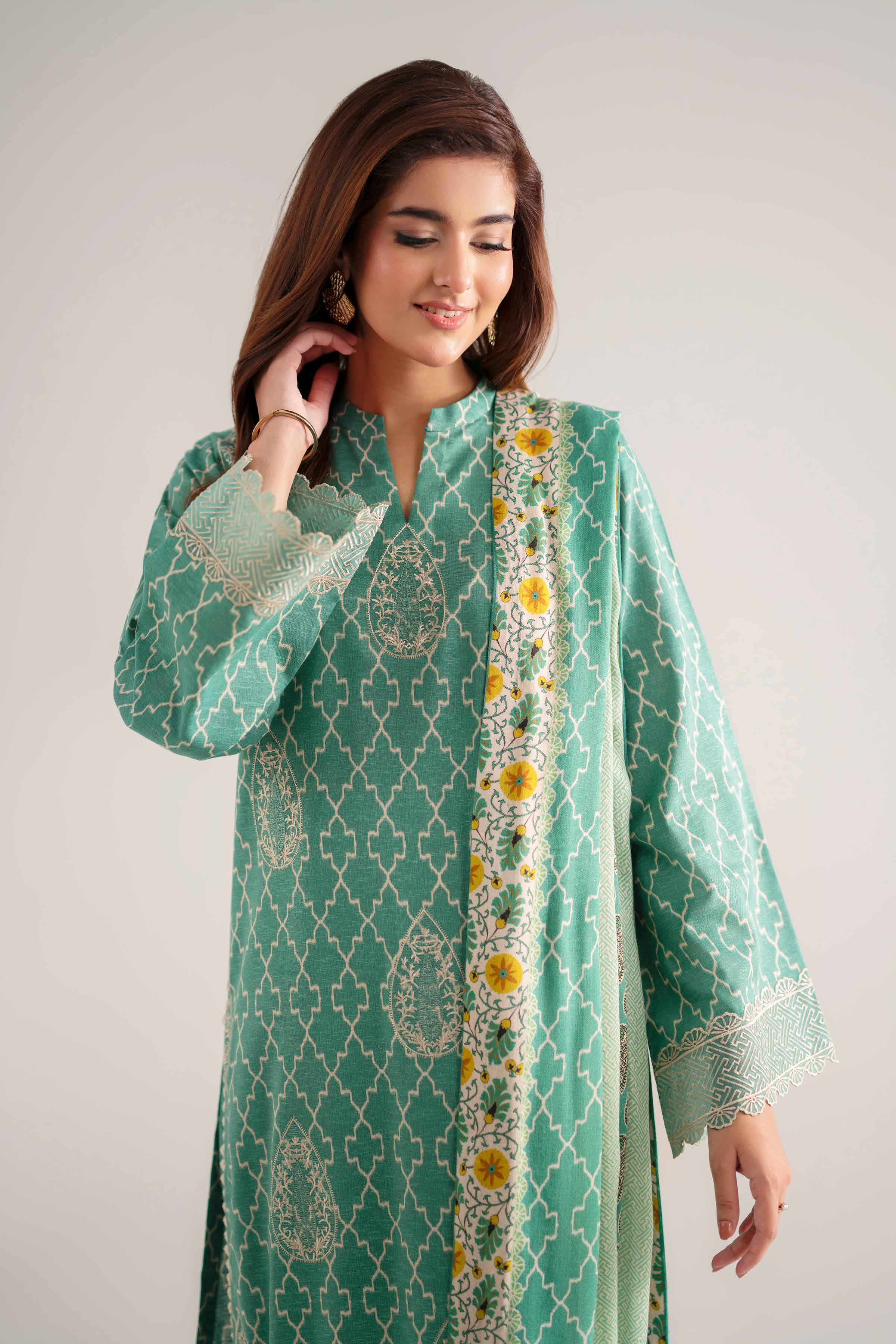 3 Piece - Digital Printed Embroidered Suit - 42502708 for Women - Unstitched Collection | Nishat | Shop Online