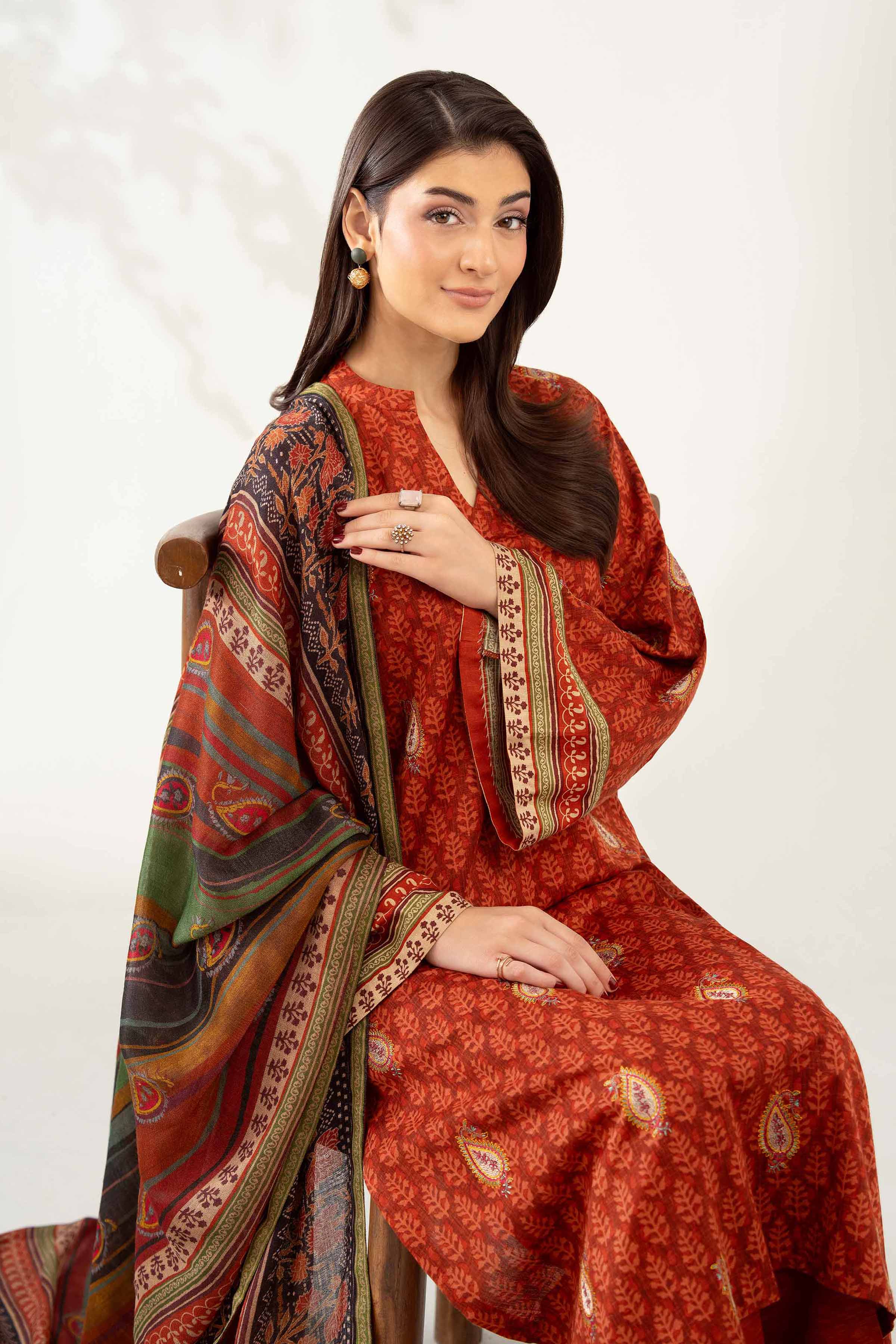3 Piece - Digital Printed Embroidered Suit - 42502712 for Women - Unstitched Collection | Nishat | Shop Online