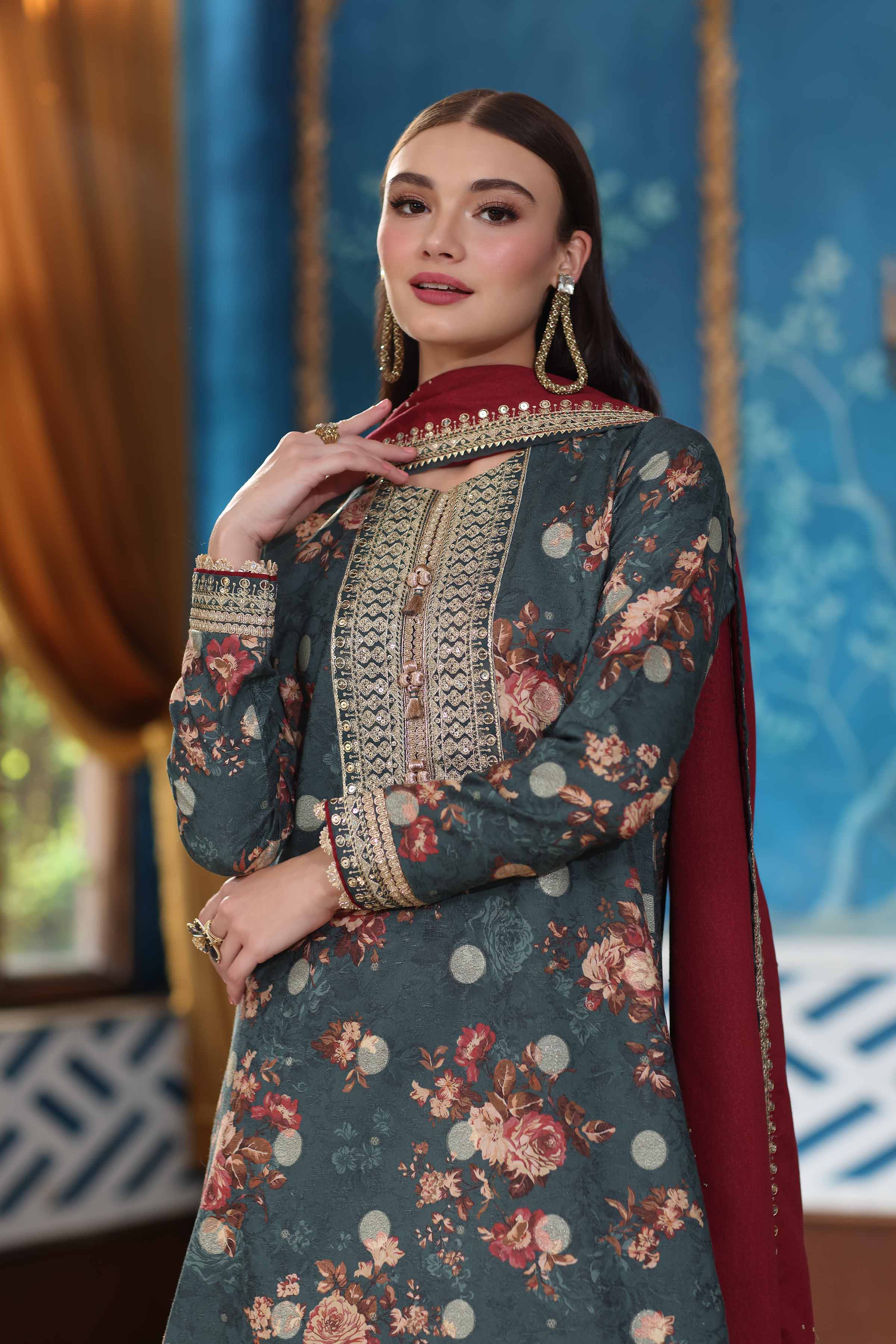 3 Piece - Digital Printed Embroidered Suit - 42502724 for Women - Unstitched Collection | Nishat | Shop Online
