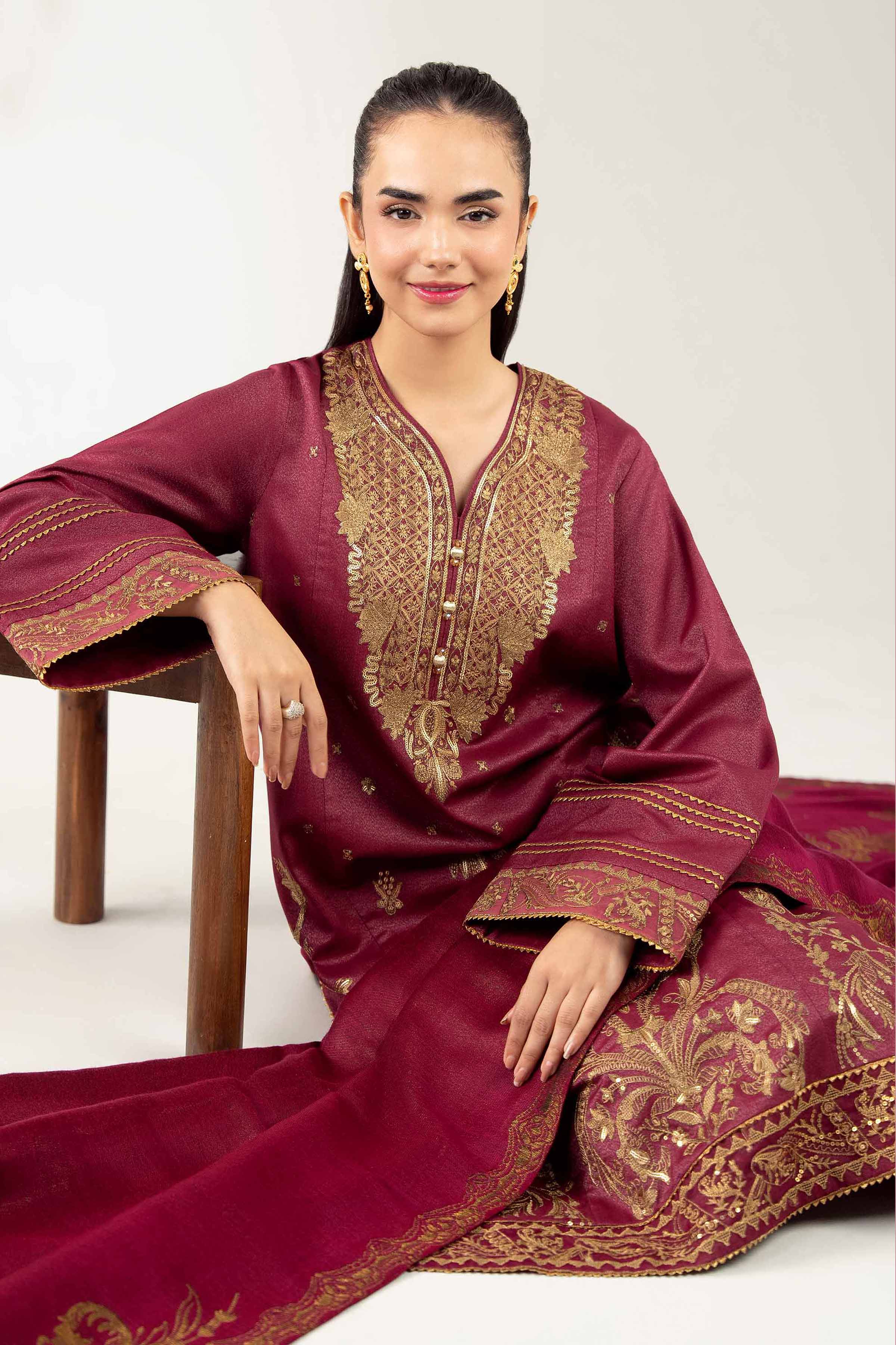 3 Piece - Embroidered Suit - 42502729 for Women - Unstitched Collection | Nishat | Shop Online