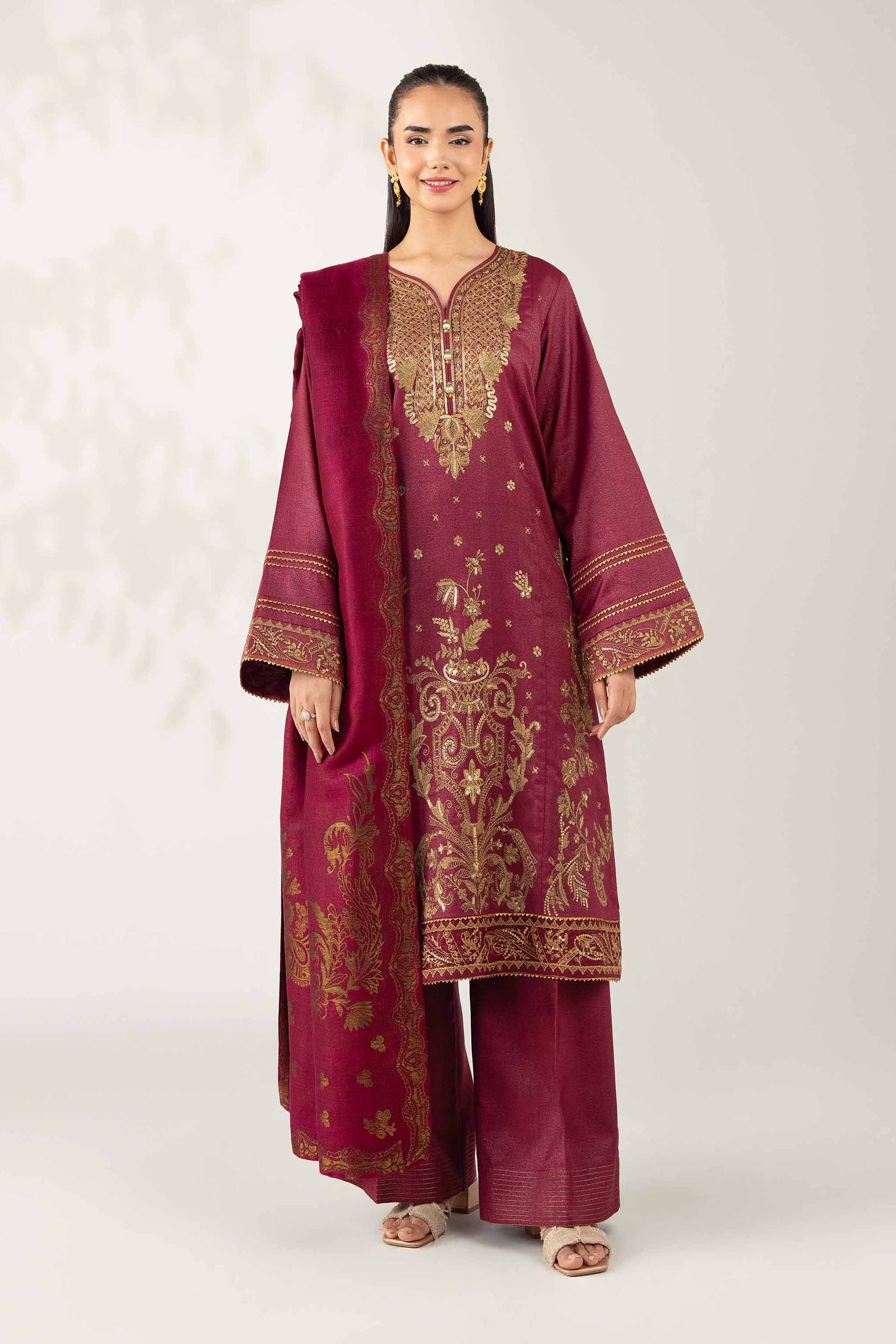 3 Piece - Embroidered Suit - 42502729 for Women - Unstitched Collection | Nishat | Shop Online