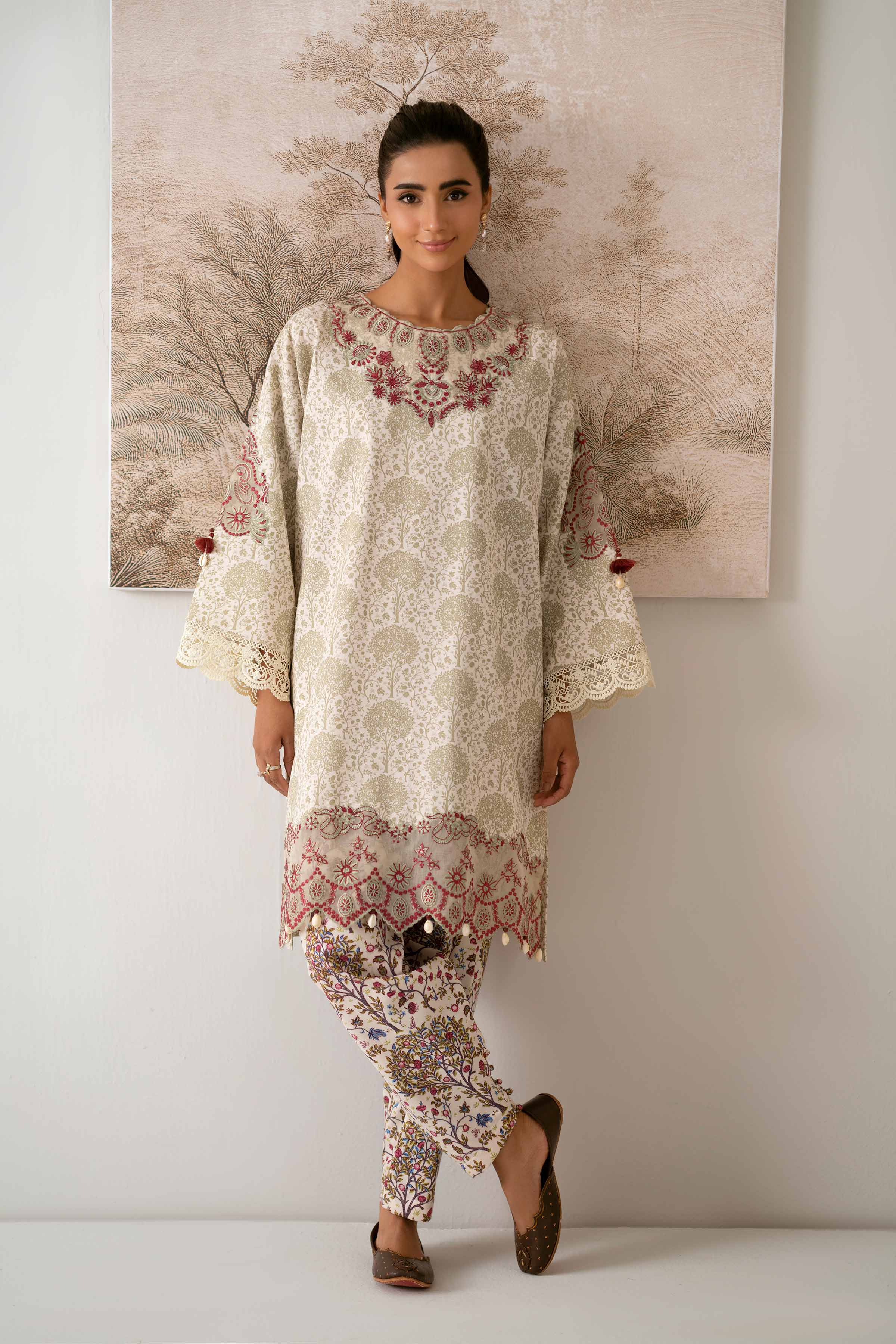 2 Piece - Printed Embroidered Suit - 42502810 for Women - Unstitched Collection | Nishat | Shop Online