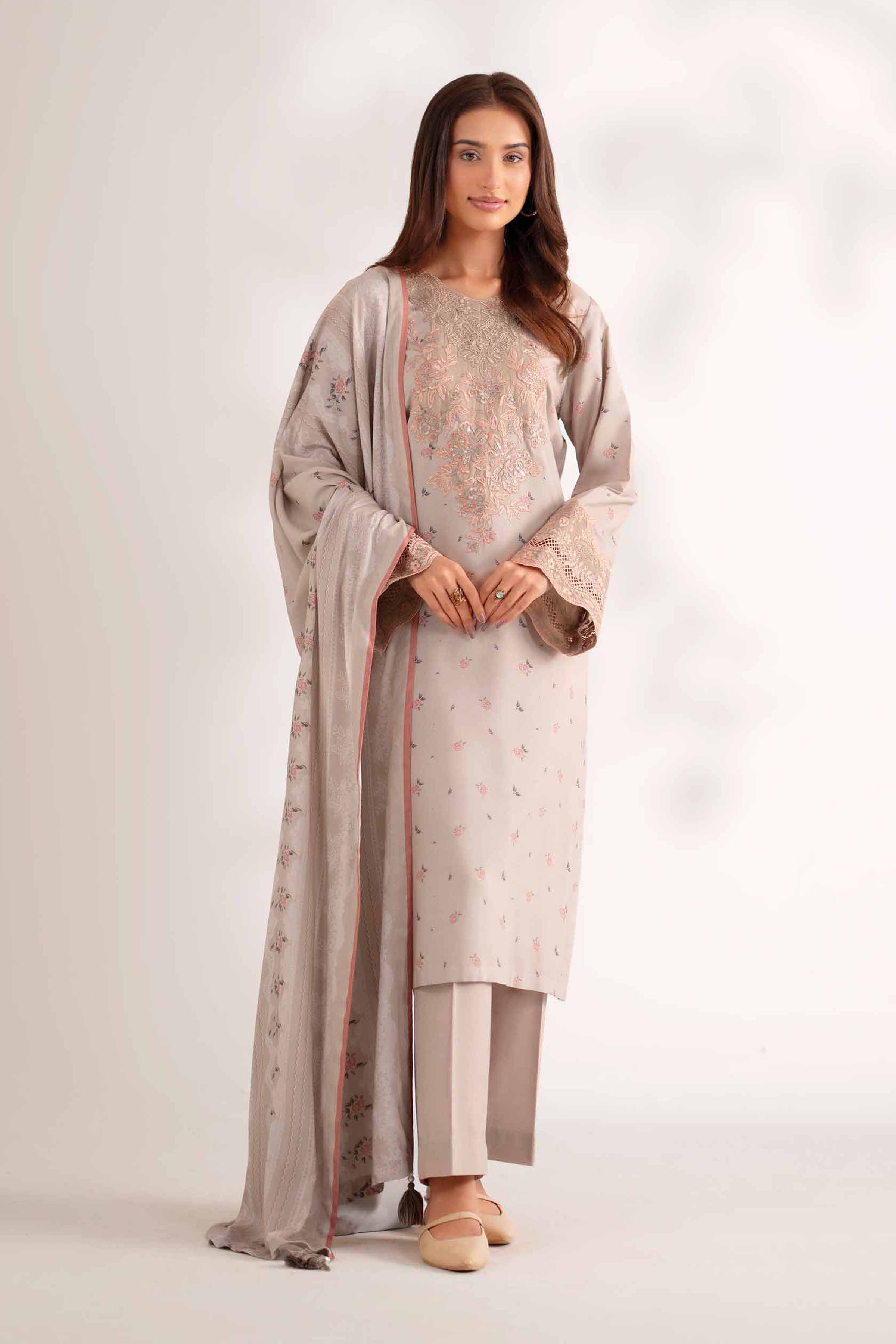 3 Piece - Printed Embroidered Suit - 42502819 for Women - Unstitched Collection | Nishat | Shop Online