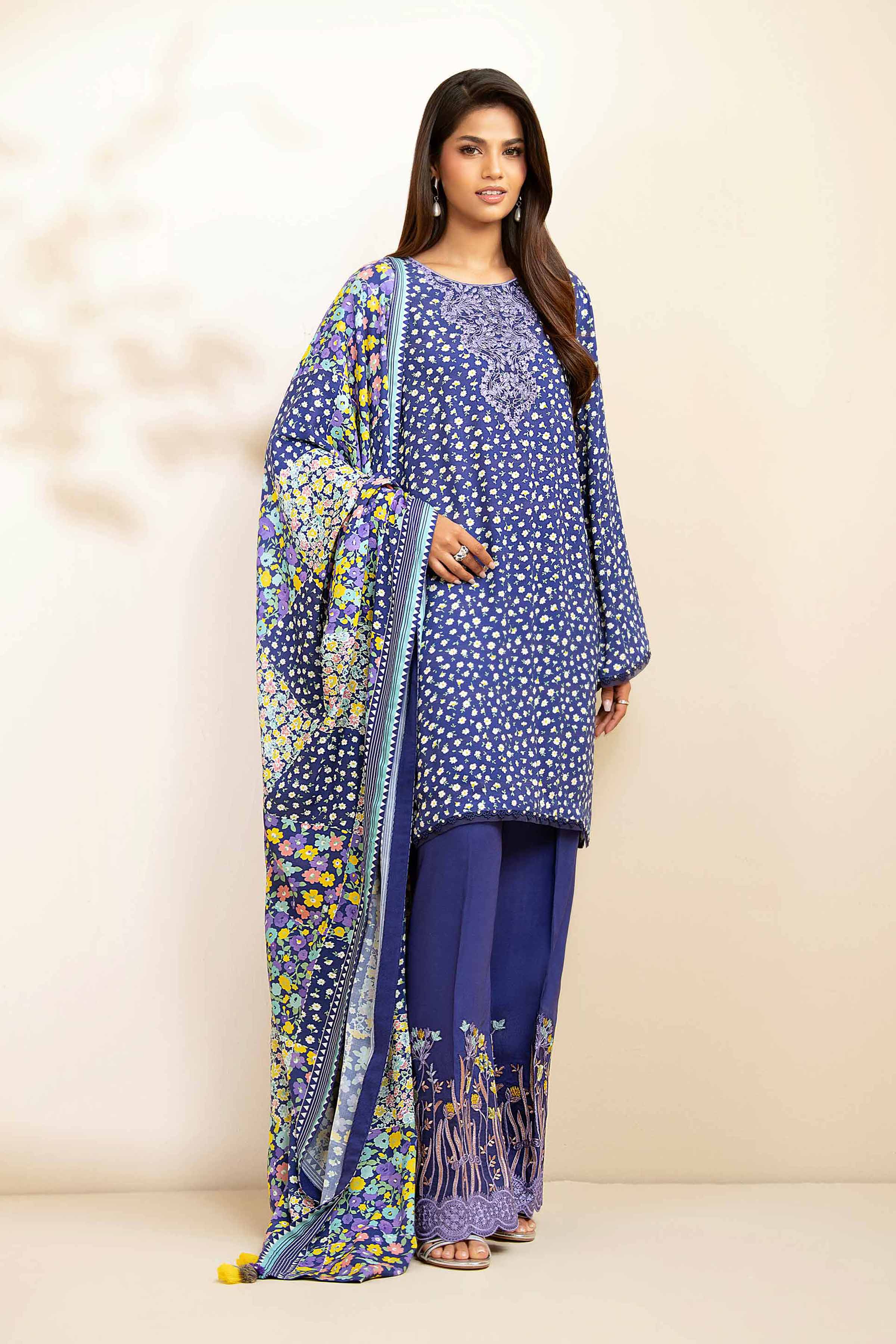 3 Piece - Printed Embroidered Suit - 42502825 for Women - Unstitched Collection | Nishat | Shop Online