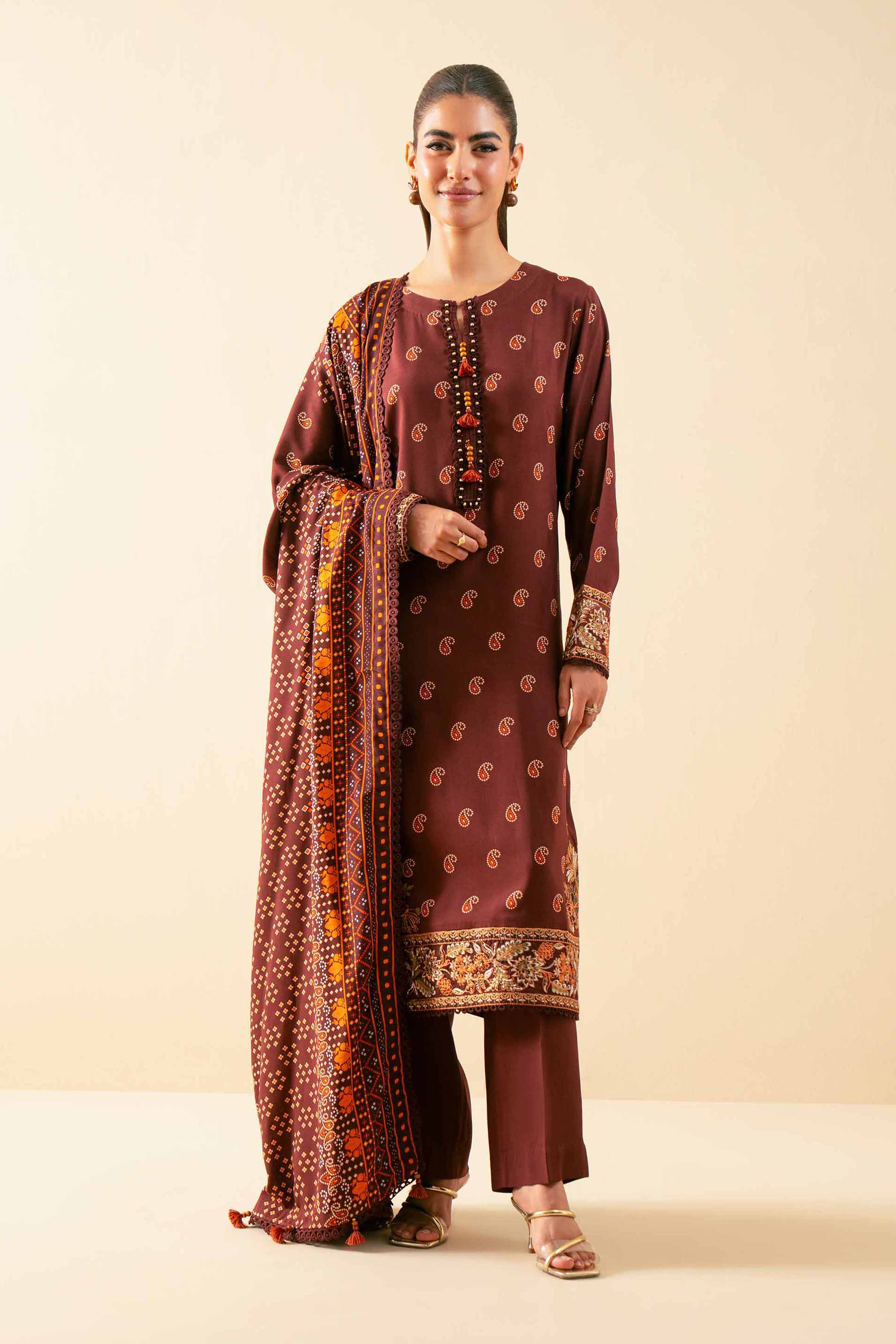 3 Piece - Printed Embroidered Suit - 42502826 for Women - Unstitched Collection | Nishat | Shop Online