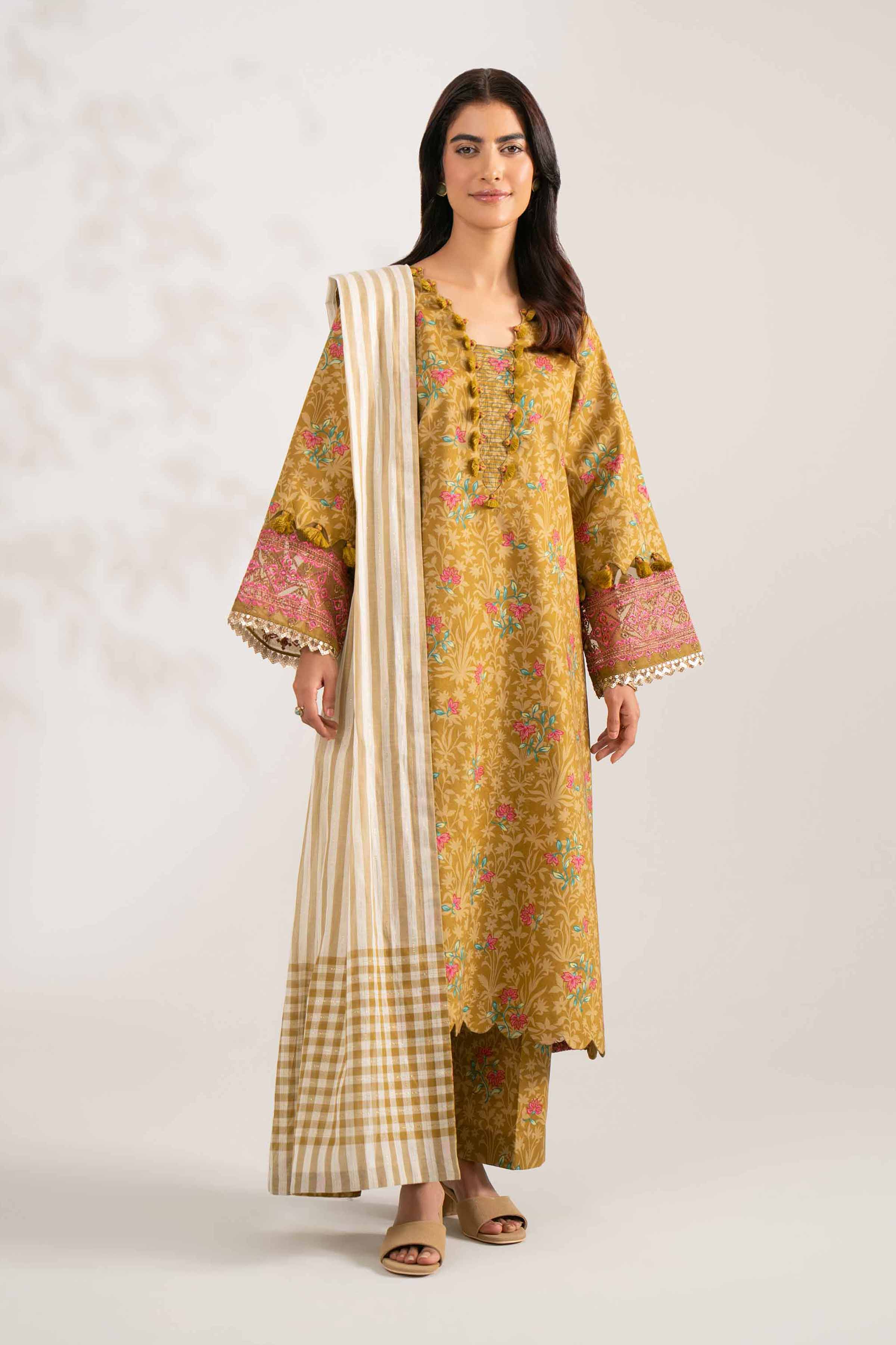 3 Piece - Printed Embroidered Suit - 42502840 for Women - Unstitched Collection | Nishat | Shop Online