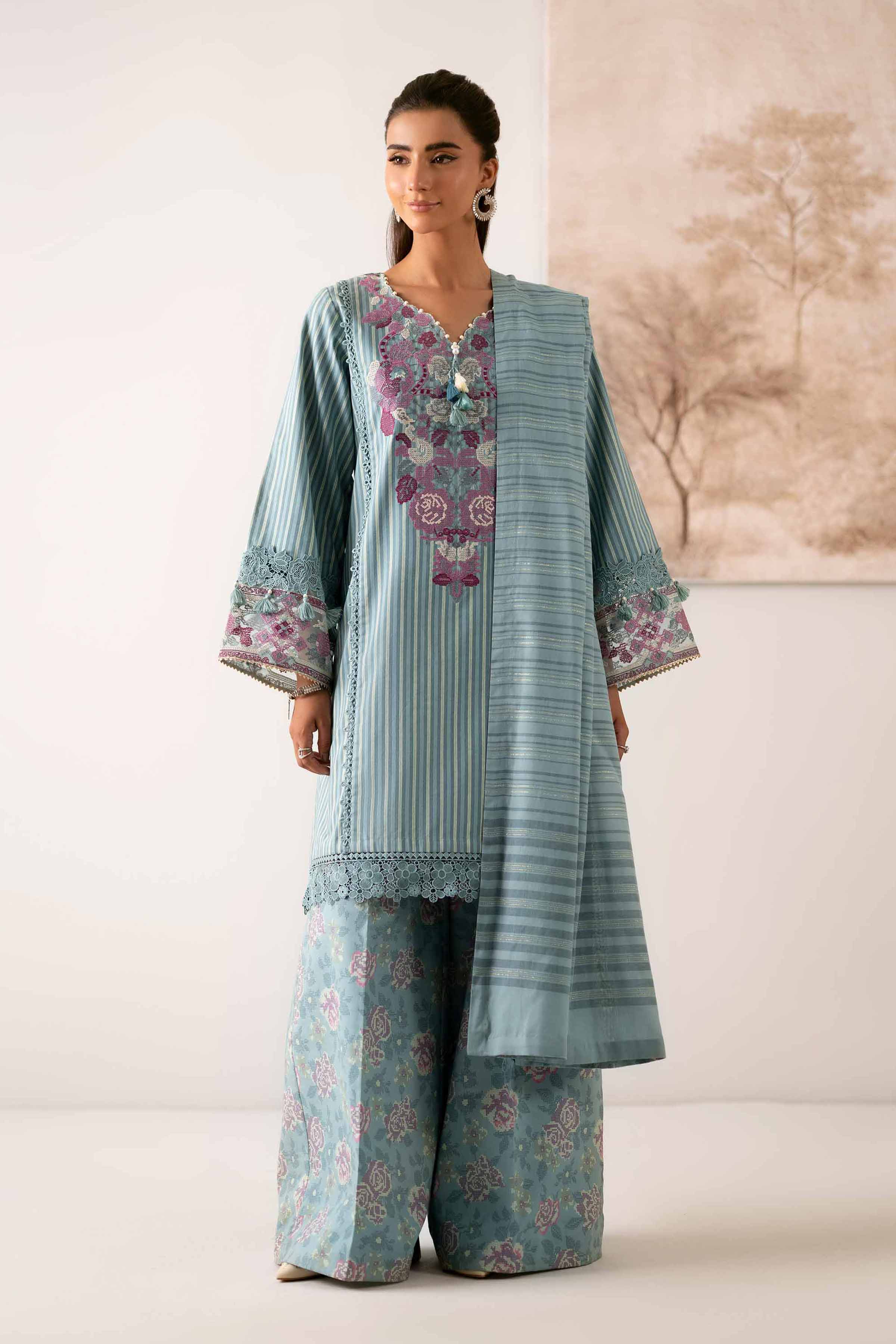 3 Piece - Printed Embroidered Suit - 42502842 for Women - Unstitched Collection | Nishat | Shop Online