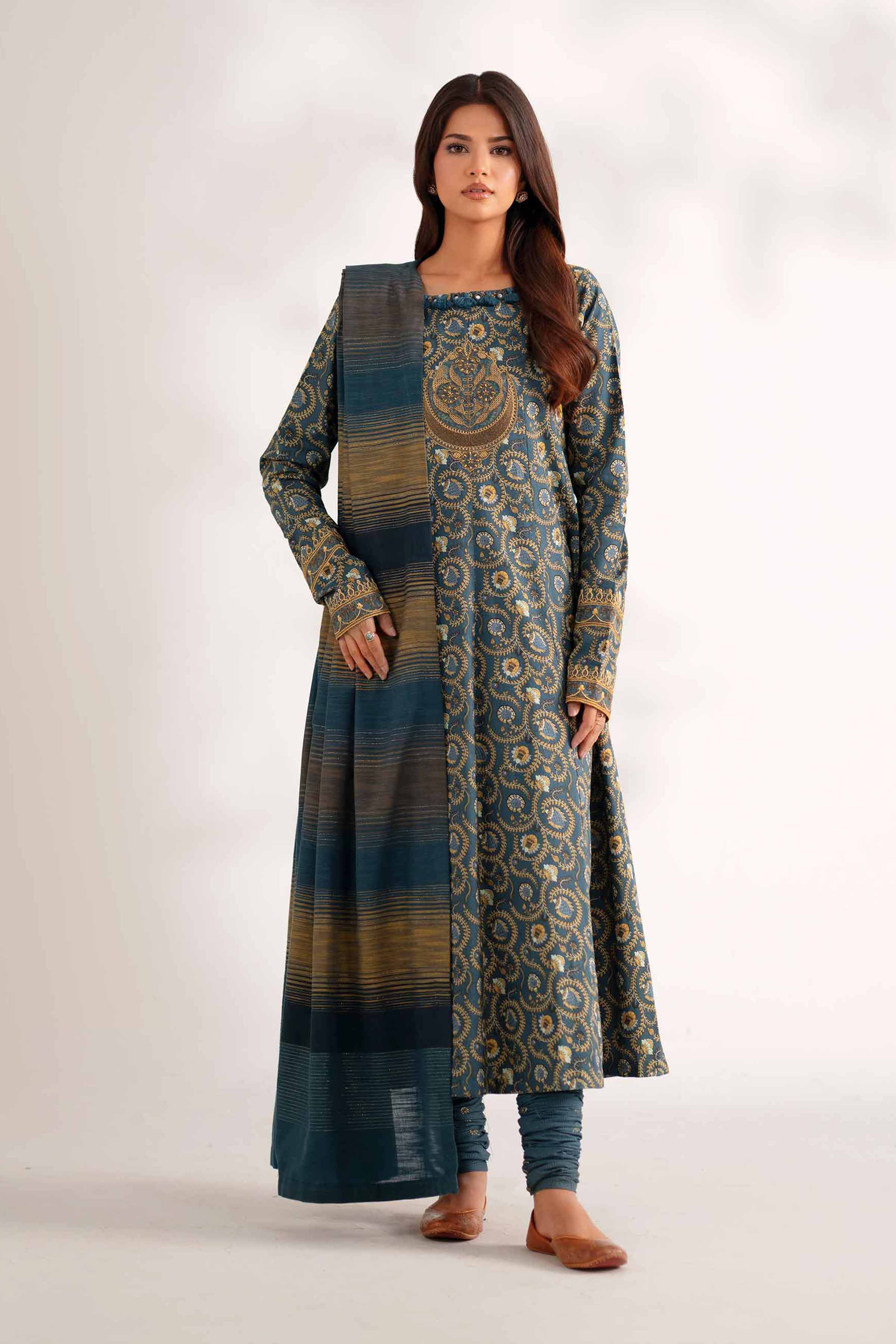 3 Piece - Printed Embroidered Suit - 42502843 for Women - Unstitched Collection | Nishat | Shop Online